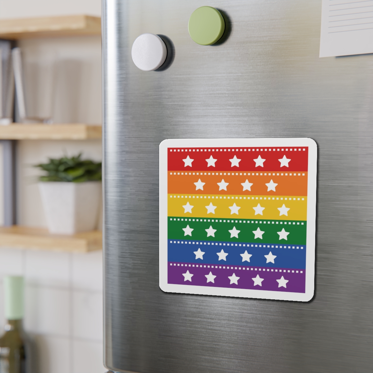 Lgbt Pride Month June Lesbian Gay Bisexual Transgender Lgbtq Flag Rainbow Vector(4) Die Cut Magnets - Image 12