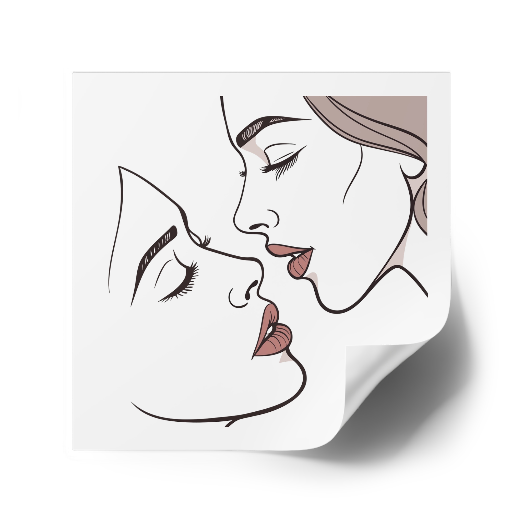 Perfect Lip Set Open Close Smooches (1) Laminate Stickers Square - Image 46