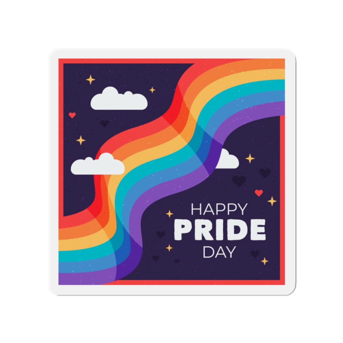 Rainbow Flag Pride Day Die Cut Magnets