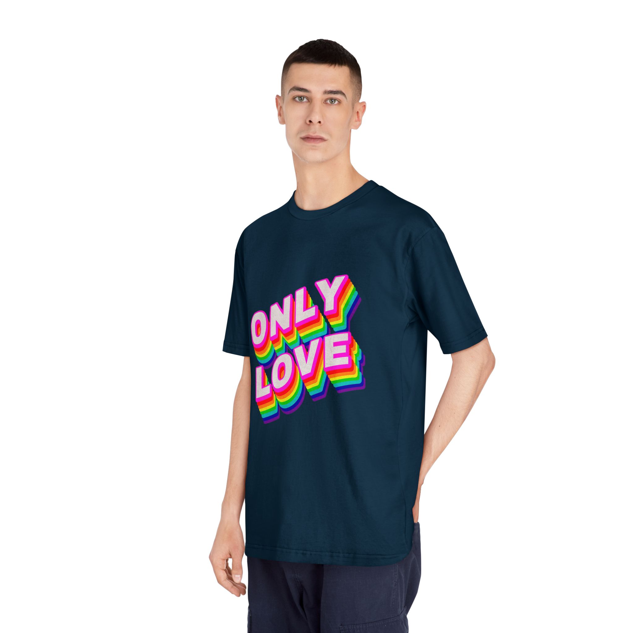 Rainbow Word Only Love Typography Design Element - Unisex Classic Crewneck T Shirt - Image 20