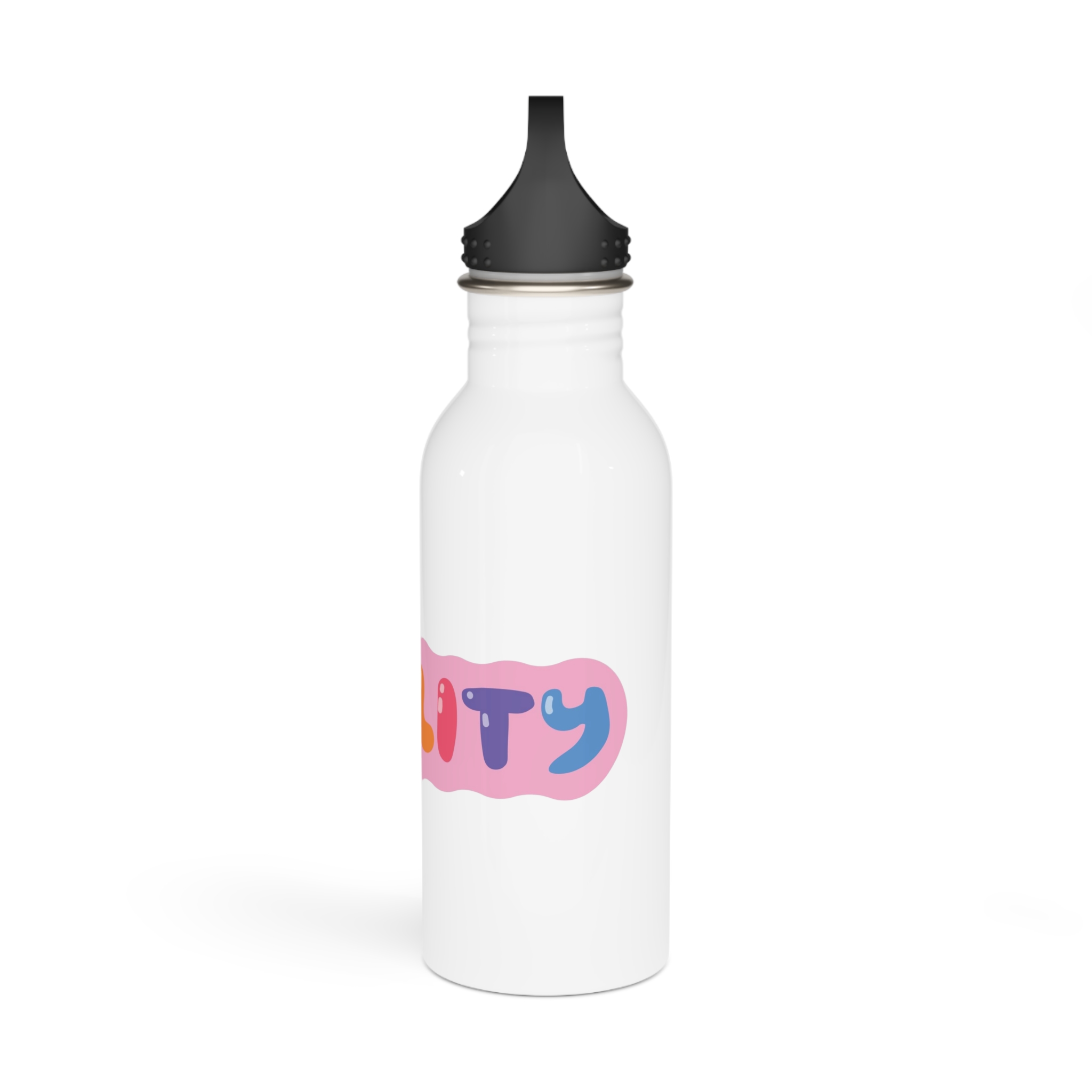 Lgbt Sticker Pack White Background Lgbtq Set Symbol Lgbt Pride Community Rainbow Elements Vector Hand Draw Illustration Hand Drawn Lettering Copia Stainless Steel Water Bottle - Image 4