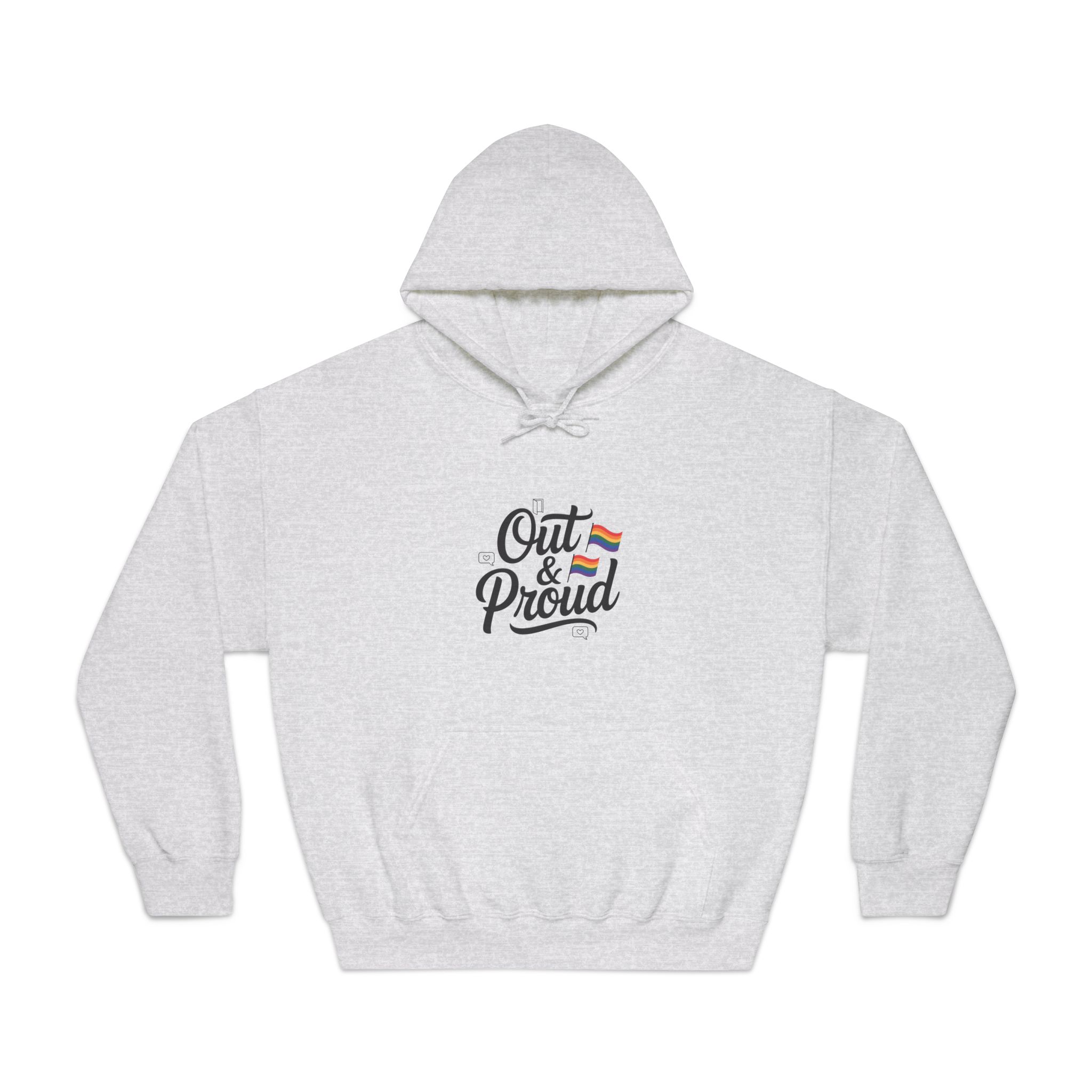 Out Proud T Shirt Design Isolated White Background1 Unisex Dryblend Hooded Sweatshirt - Image 5