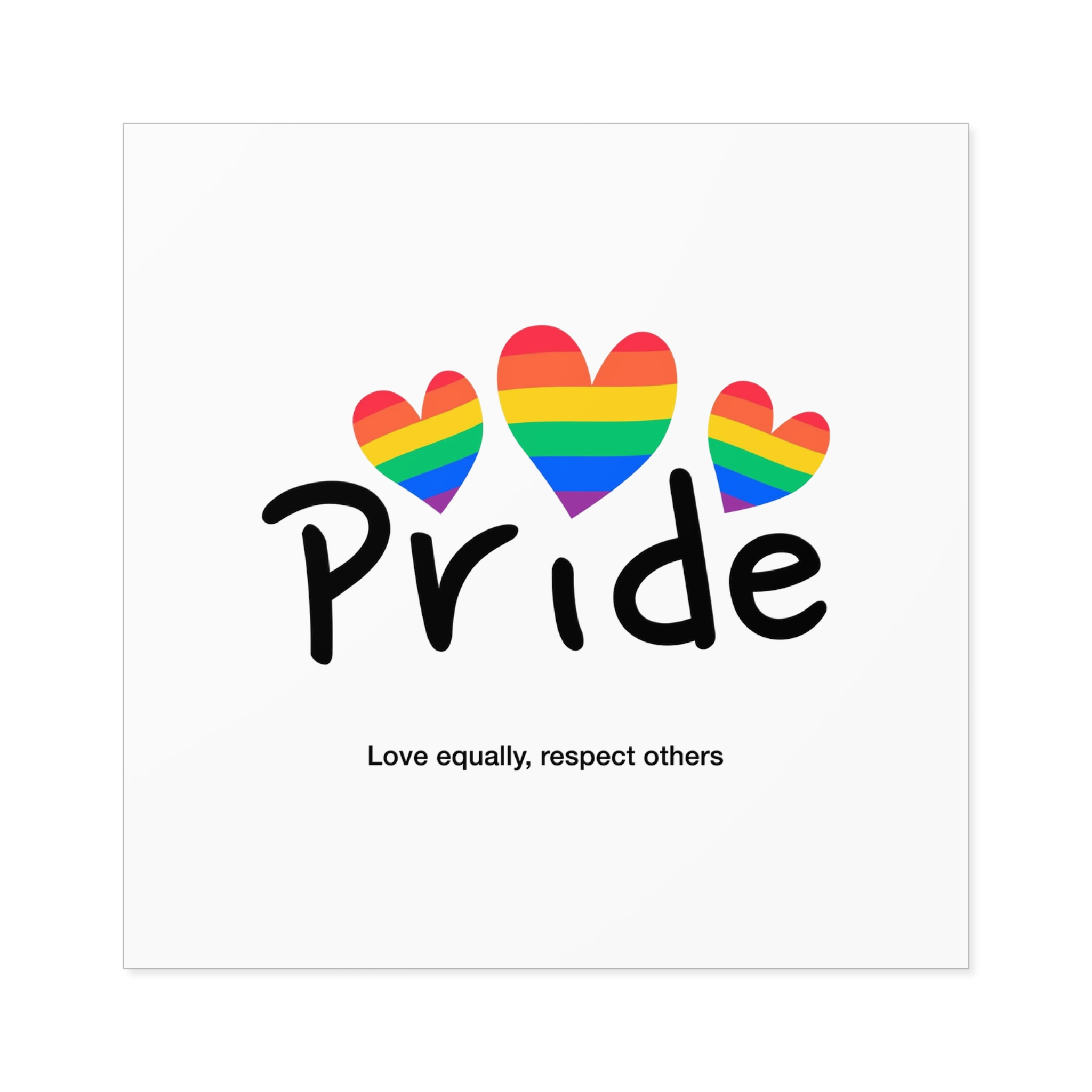Love Letter Pride Rainbow Lettering Text Writing Pattern Freedom Love Heart Homo Colors Flag Parade(2) Laminate Stickers Square - Image 41
