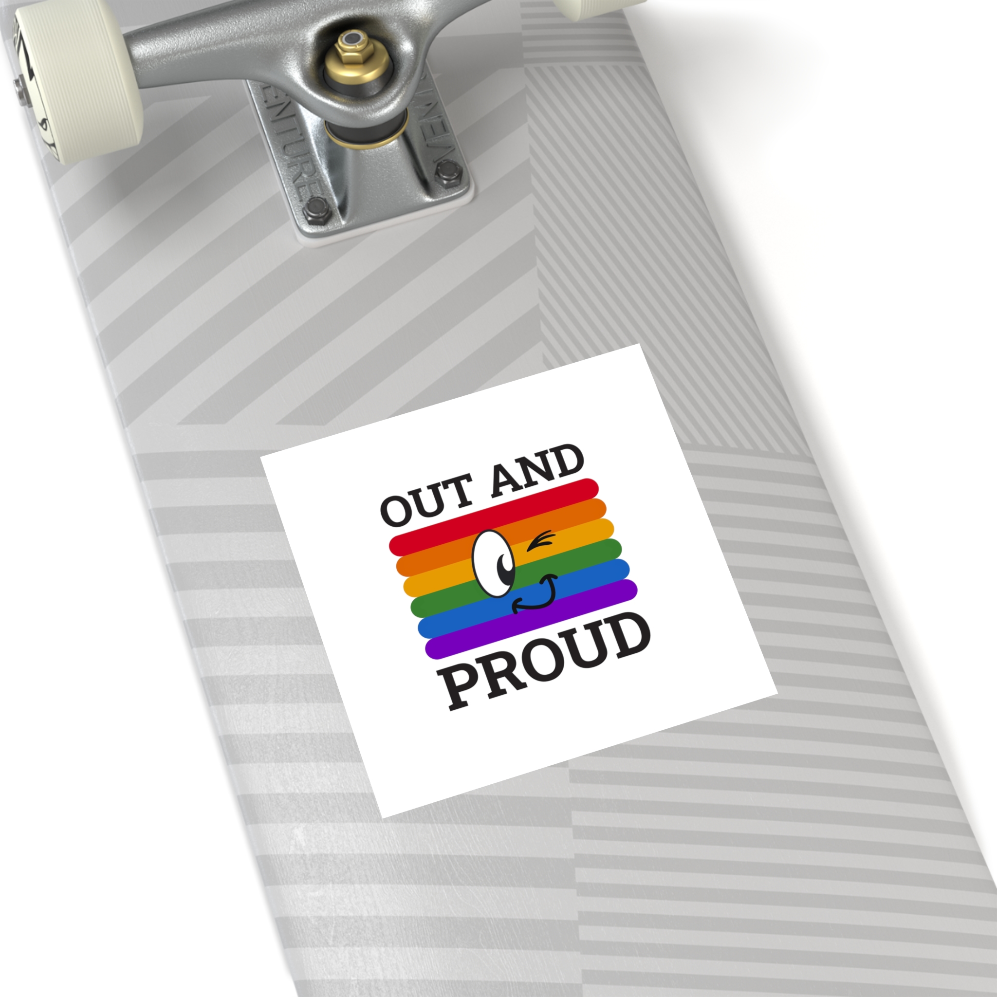 Out Proud Lgbtq Pride Month Quote Book Lover Rainbow Flag Hand Drawn Art White Background Laminate Stickers Square - Image 44