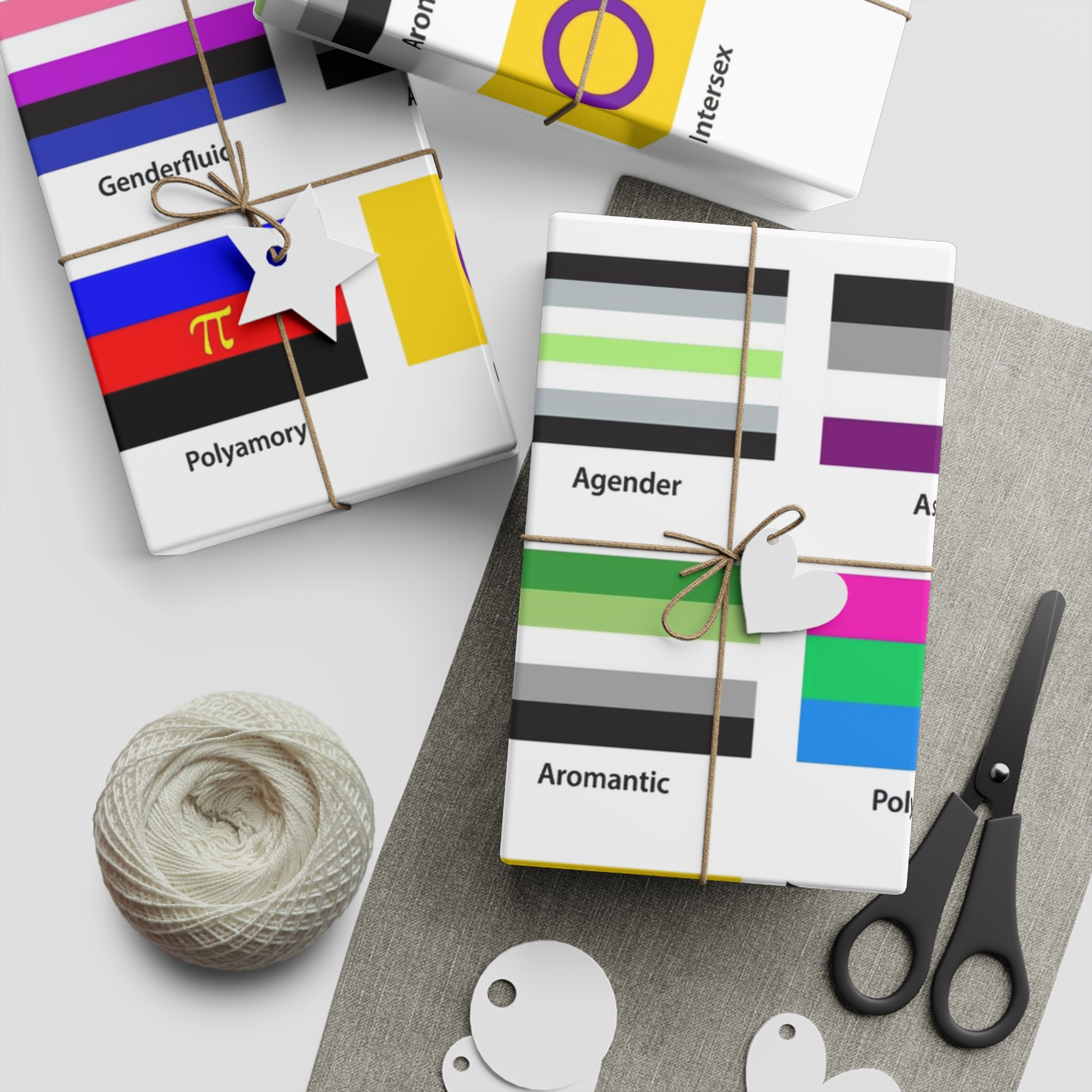 Lgbtq Community Flags Set Lgbt Sexual Identity Pride Flags Collection Rainbow Lesbian Gay Bisexual Gift Wrapping Paper Sheets 1pc - Image 5