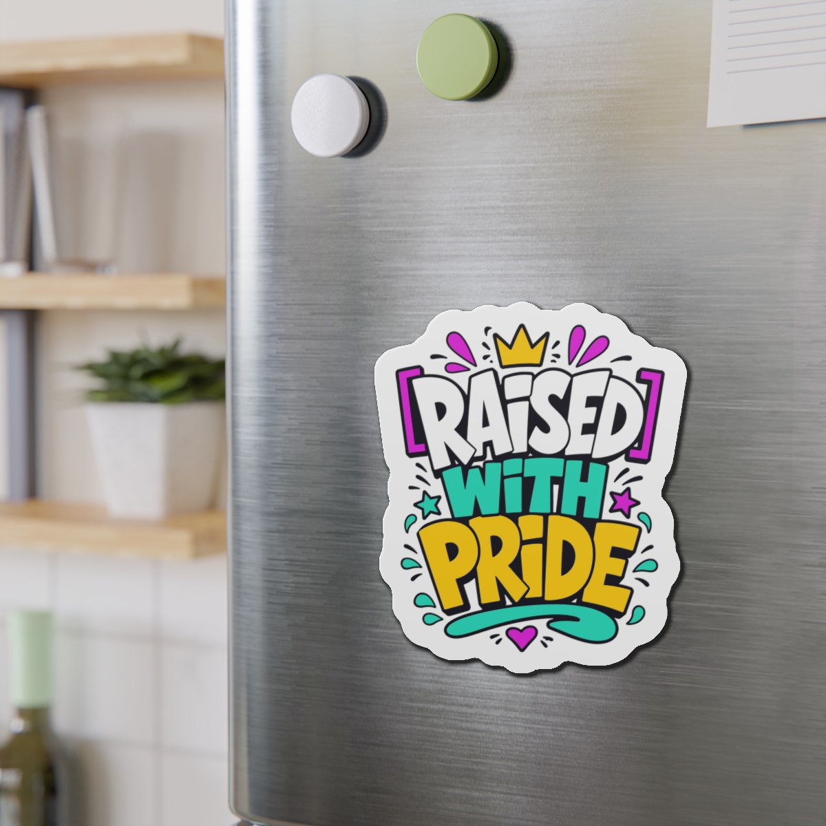 Raised With Pride Text Effect Die Cut Magnets - Image 15