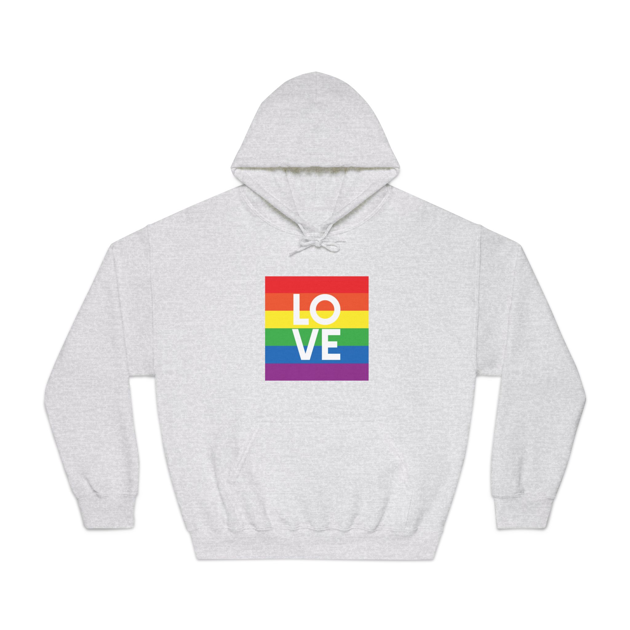 Love Lgbt Squere White Unisex Dryblend Hooded Sweatshirt - Image 5