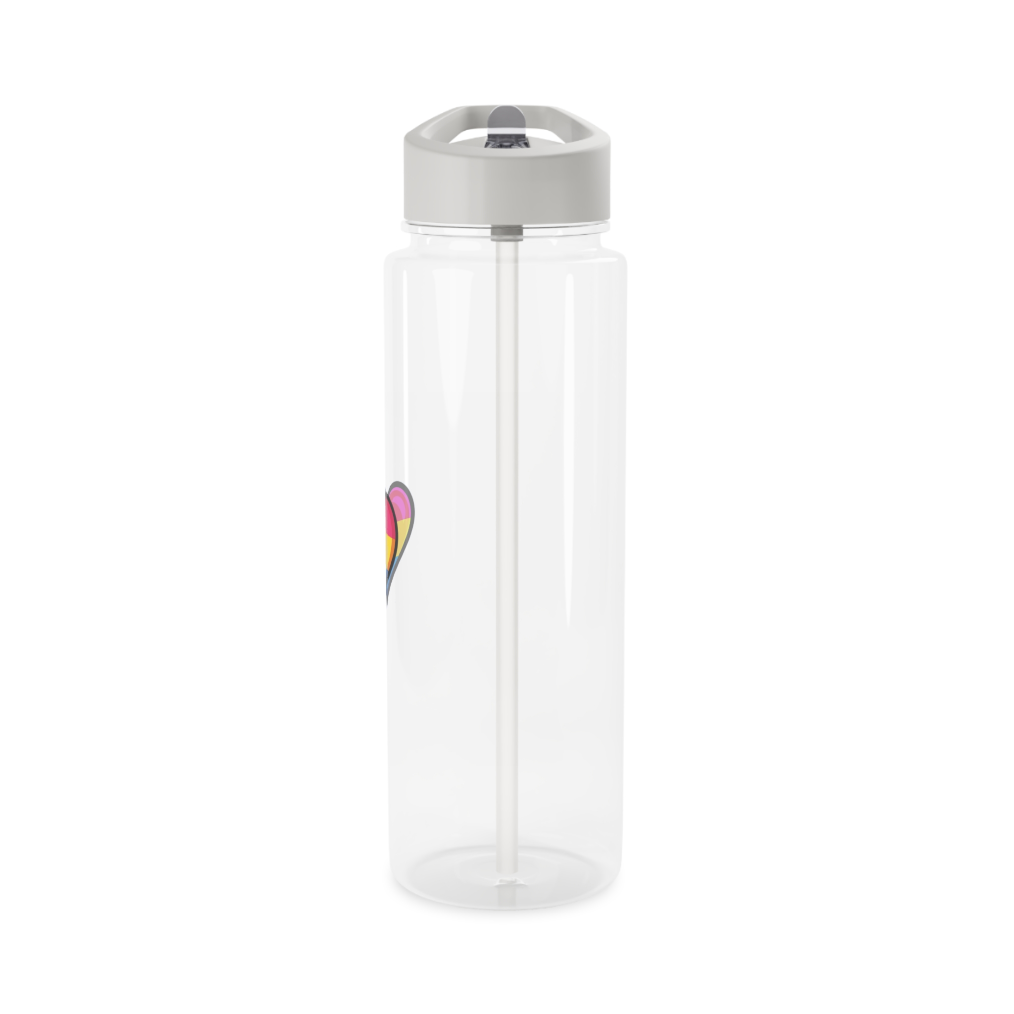 Pansexual Pride Flag Heart Shape Vector Illustration Tritan Water Bottle - Image 7