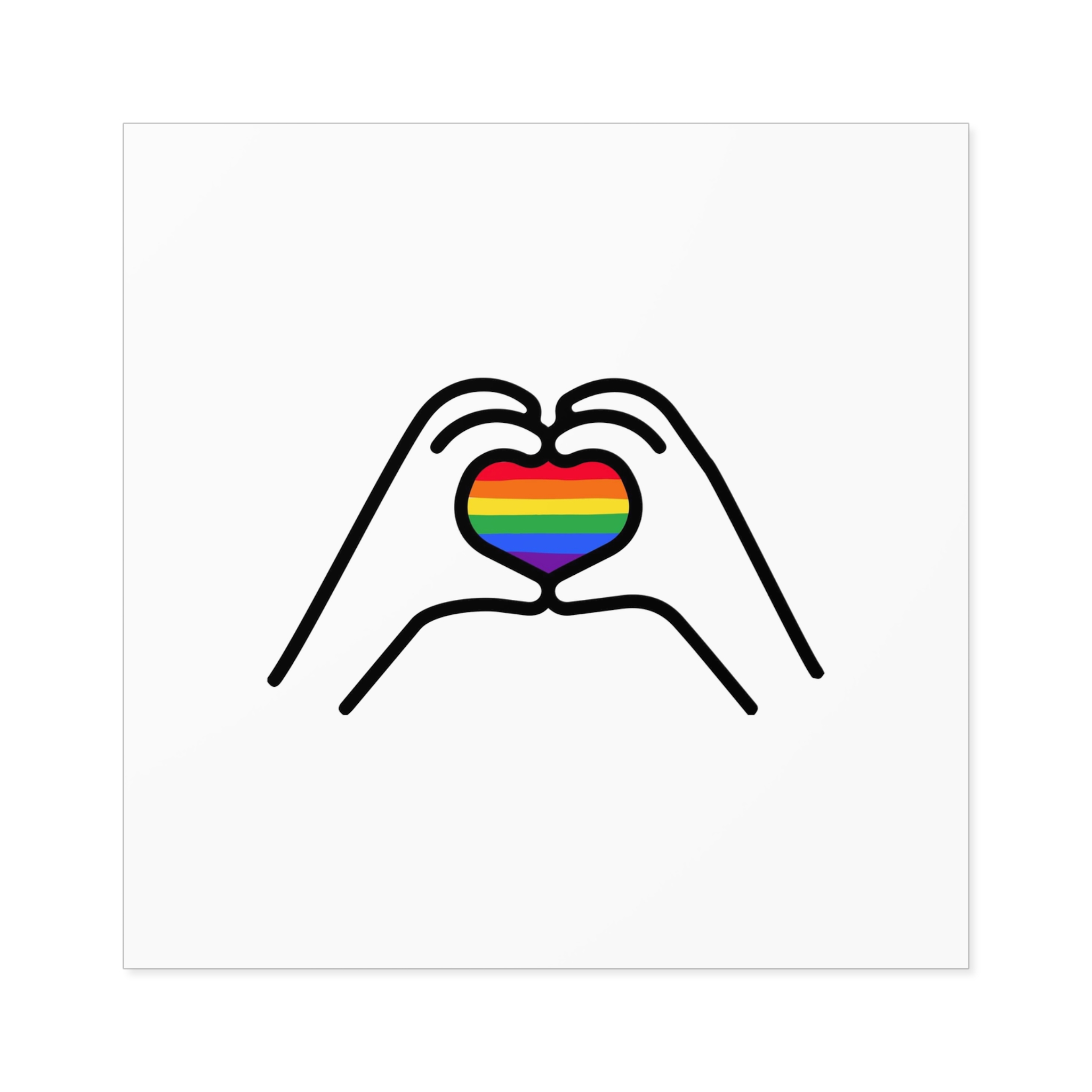 Lgbt Concept Heart Colors Lgbtq Flag Love Is Love Shape Heart Icon Lgbt Laminate Stickers Square - Image 33