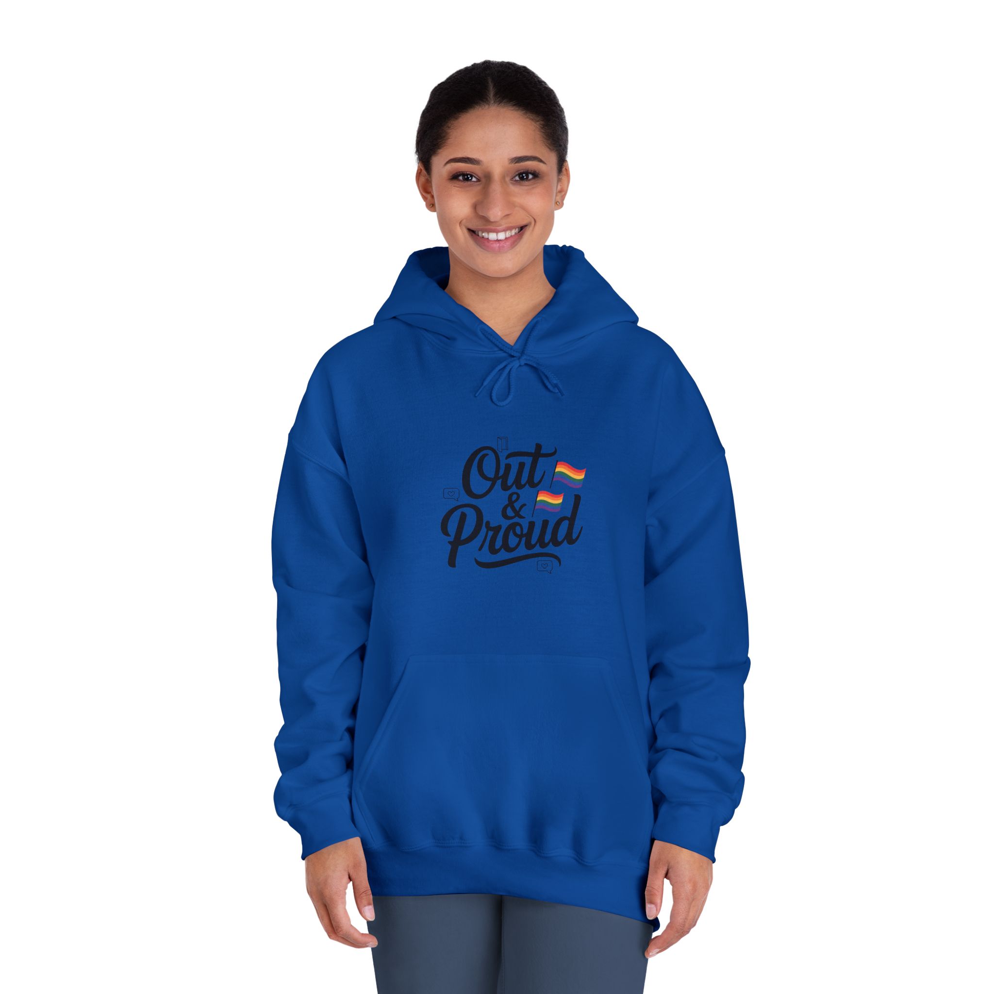 Out Proud T Shirt Design Isolated White Background1 Unisex Dryblend Hooded Sweatshirt - Image 28