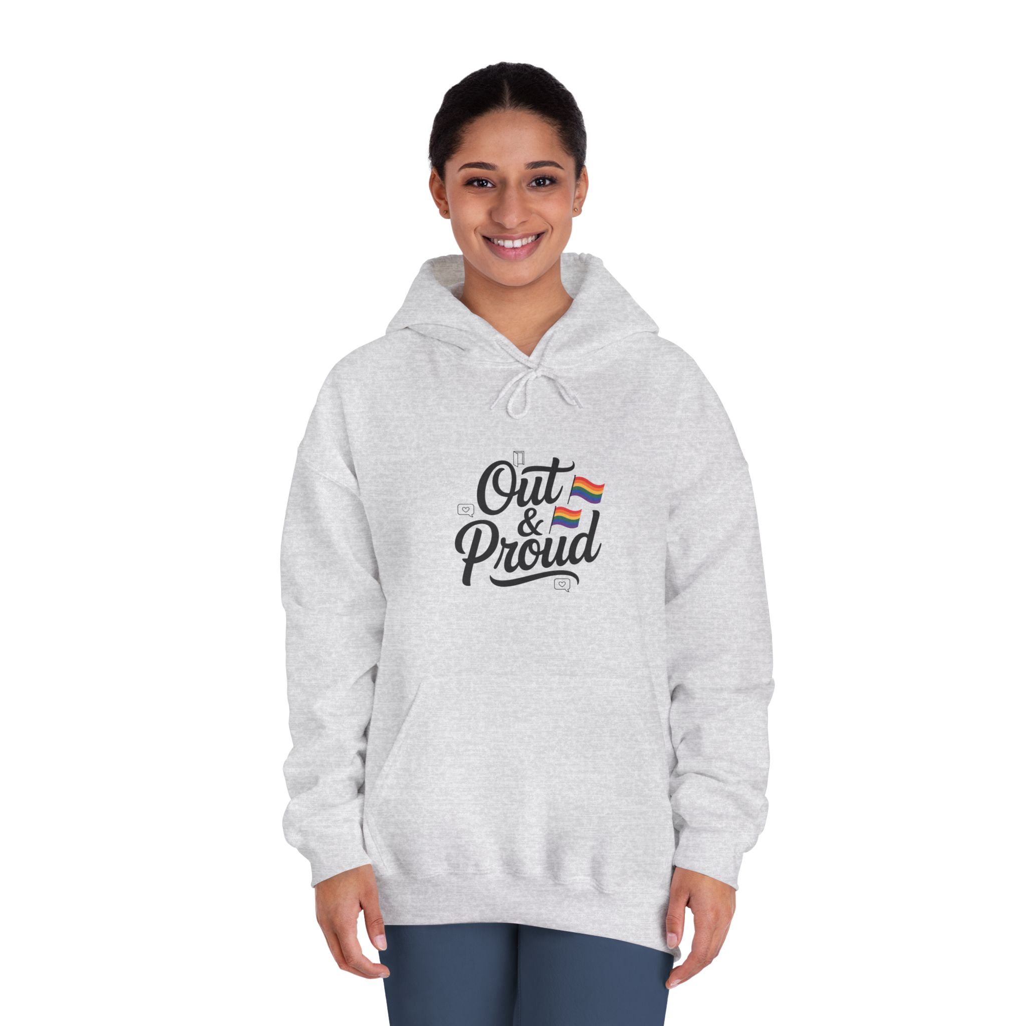 Out Proud T Shirt Design Isolated White Background1 Unisex Dryblend Hooded Sweatshirt - Image 8
