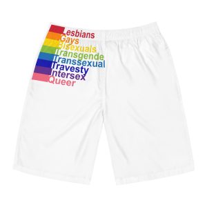 Lgbt Concept Motivating Phrase Colors Rainbow Decoding Abbreviations Lgbt Lesbian Gay Bisexual Transgender Transsexual Travesty Intersex Queer Mens Board Shorts Aop