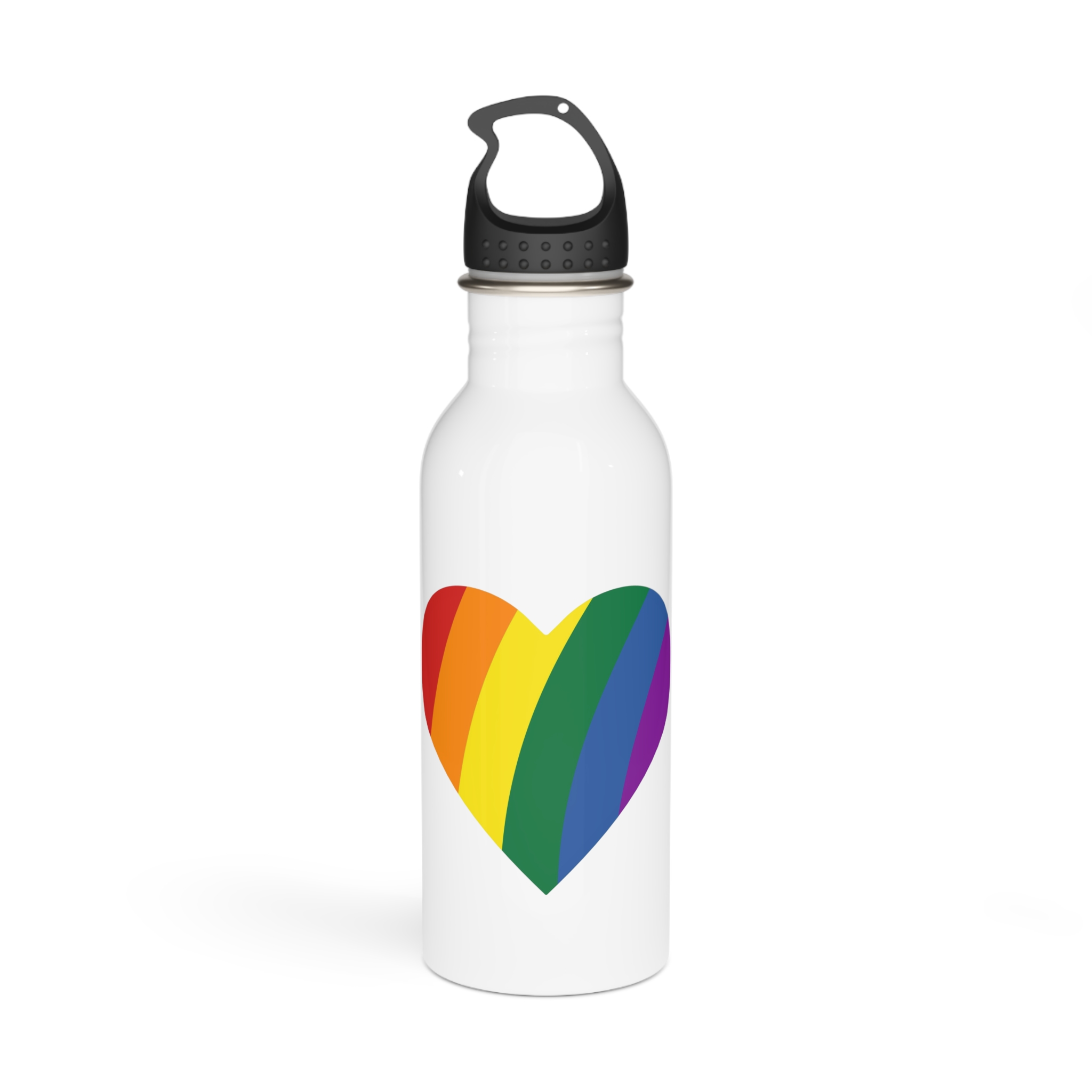 Minimalist Pride Heart Filled With Rainbow Colors Stainless Steel Water Bottle