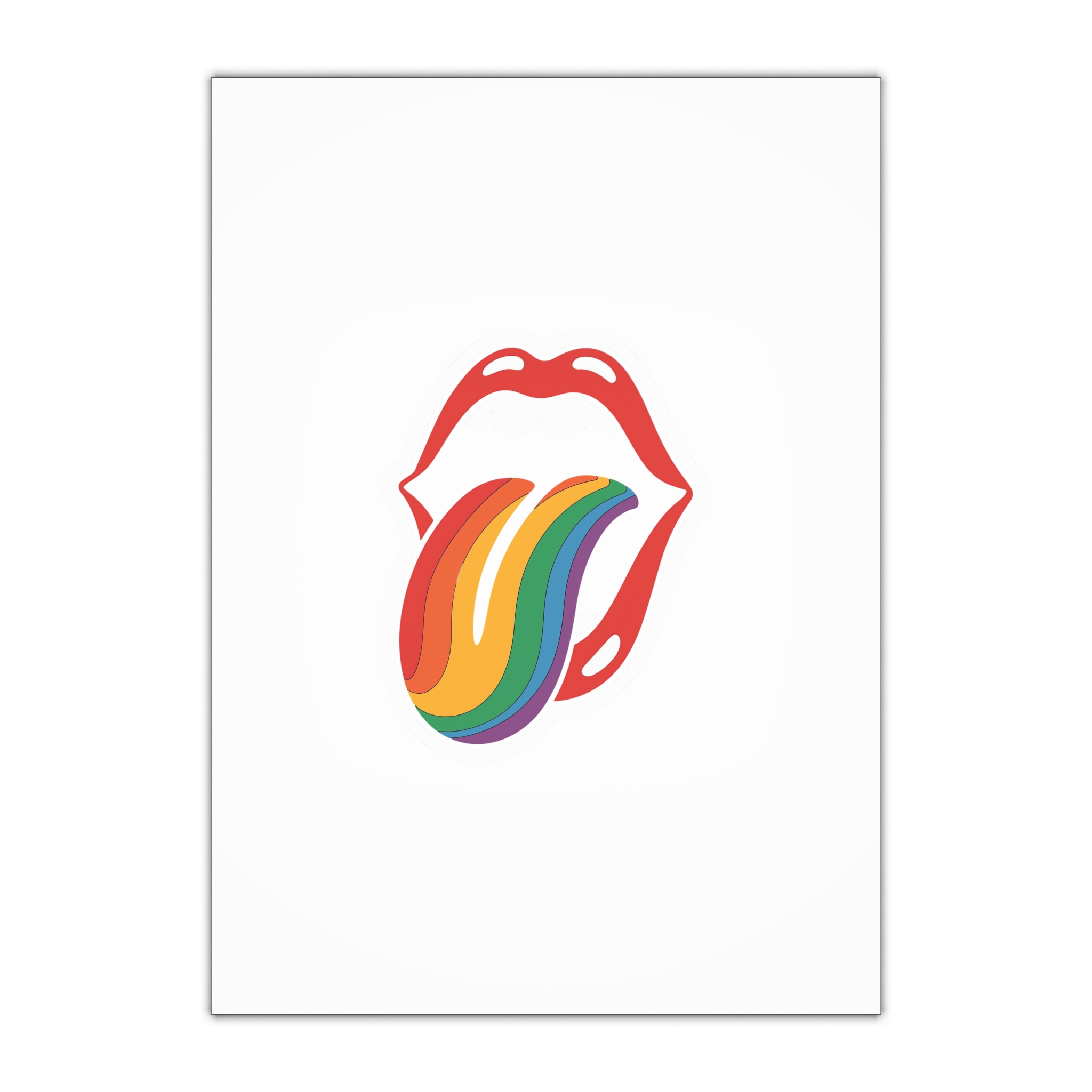 Rainbow Tongue Pop Art Lips Illustration(1) Gift Wrapping Paper Sheets 1pc