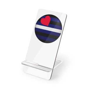 Flag Leather Lgbtq Glossy Circular Flag Button Appearance 3d Icon Design With Depth Mobile Display Stand For Smartphones