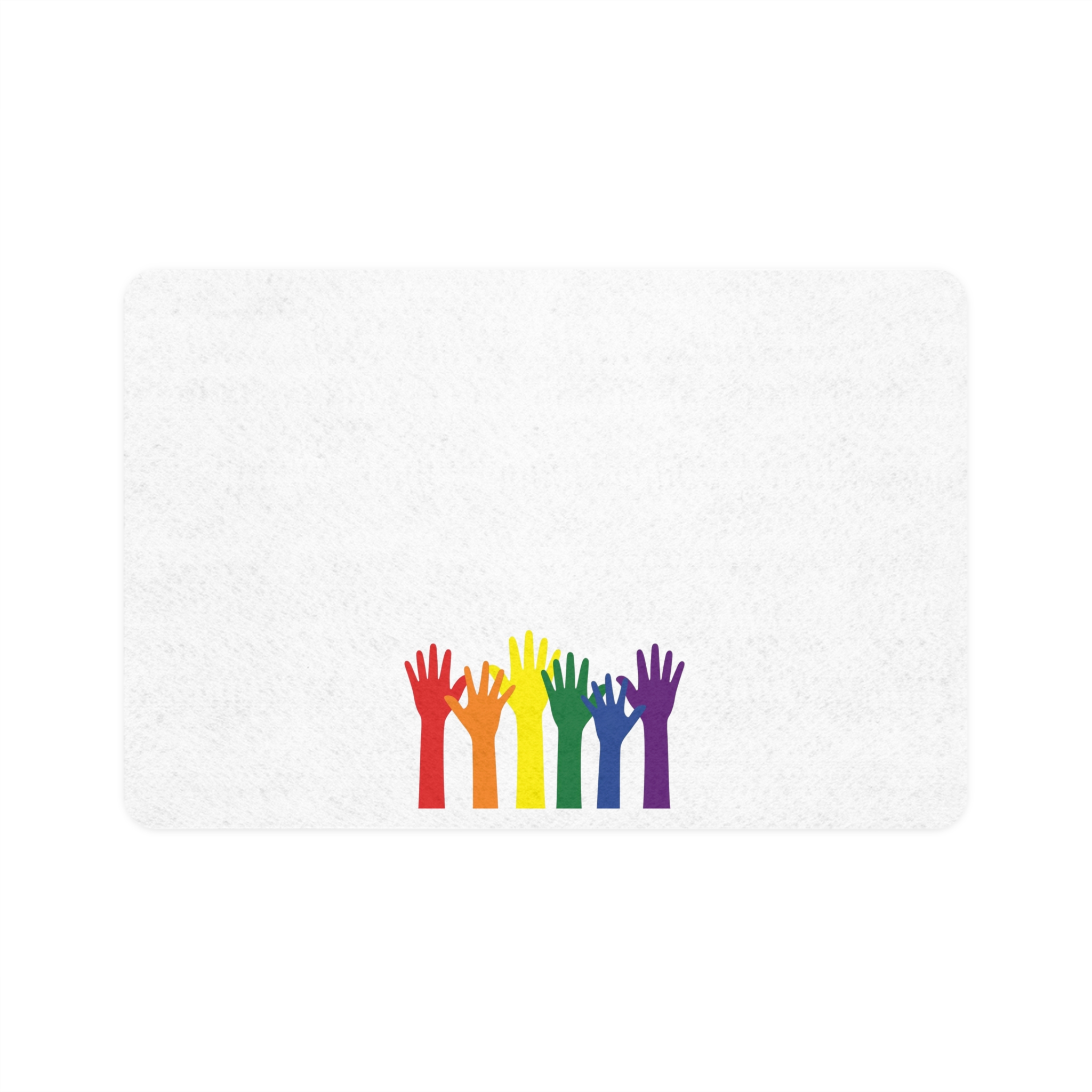 Silhouette Rainbow Colored Hands As Colors Pride Flag Lgbtqia Concept Pet Food Mat 12x18