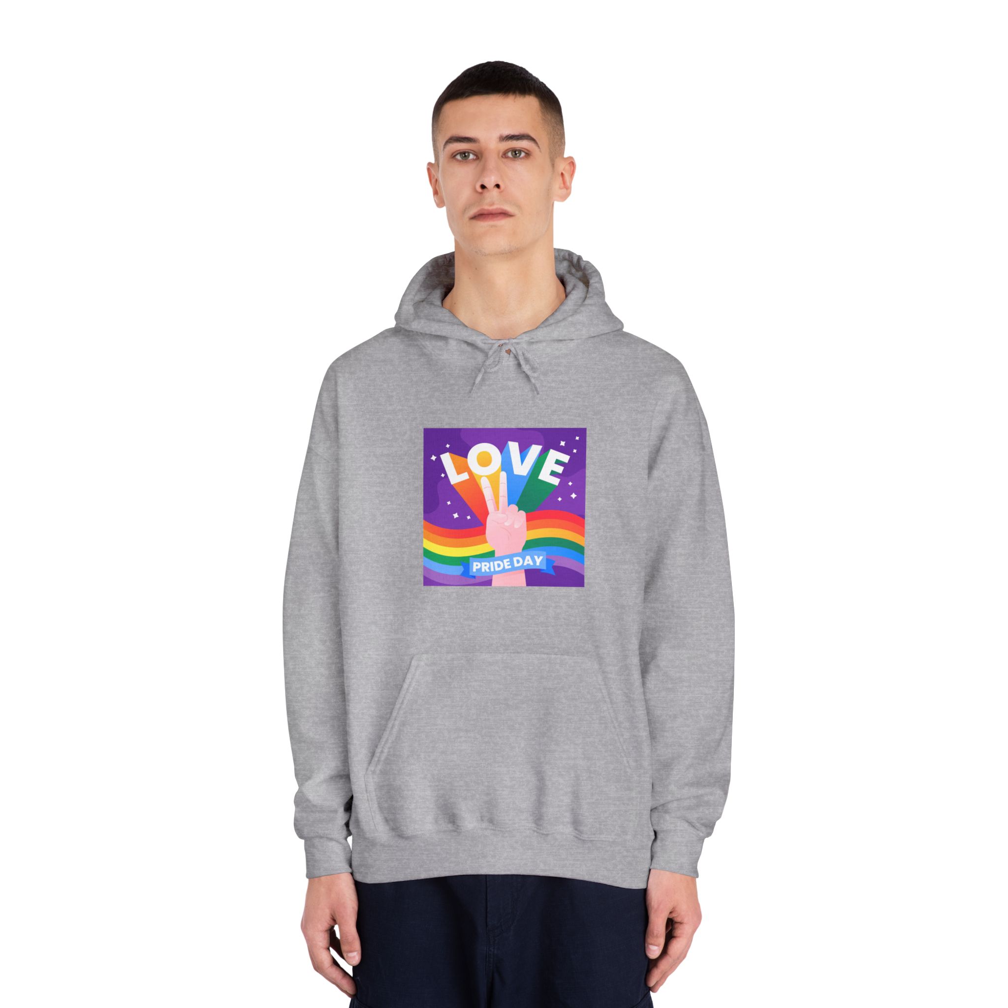 Pride Day Event Message Design Unisex Dryblend Hooded Sweatshirt - Image 15
