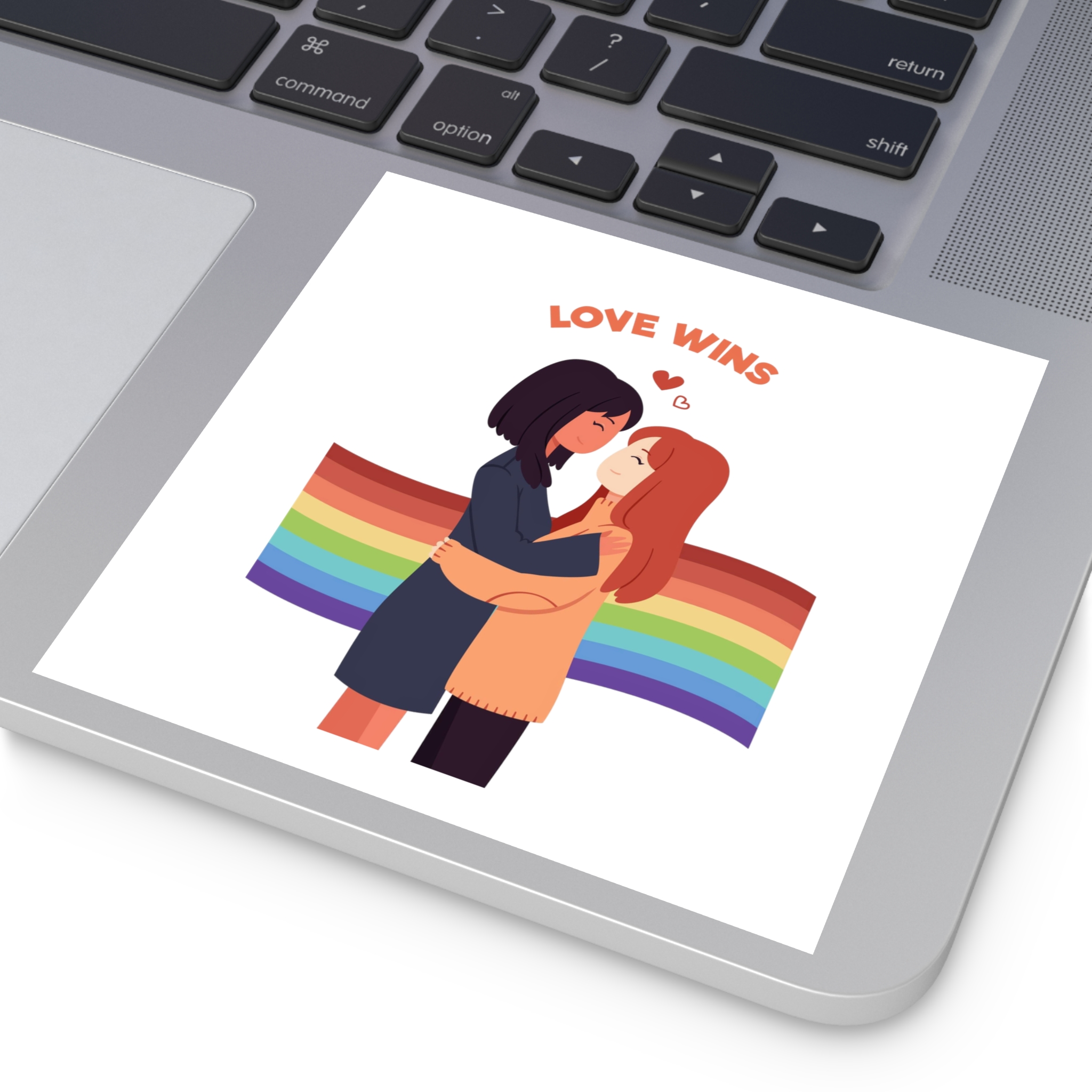 Pride Day People With Women Laminate Stickers Square - Image 35