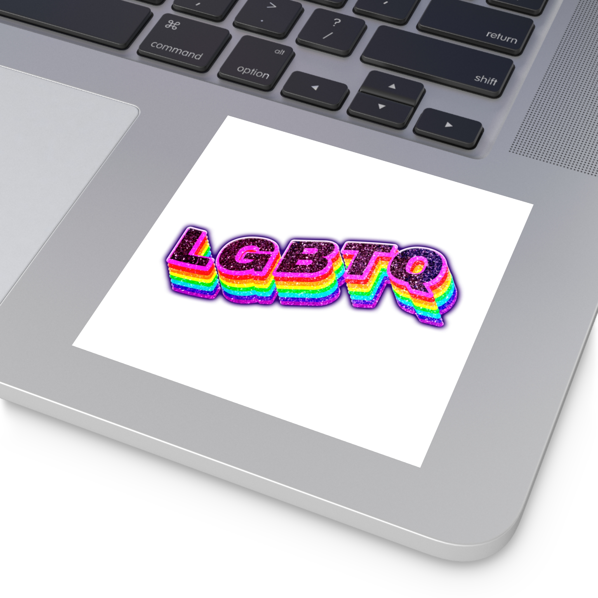 Lgbtq Rainbow 3d Png Typography Laminate Stickers Square - Image 19