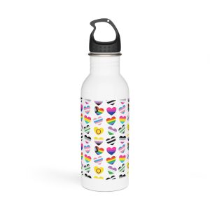 Vector Seamless Pattern Gender Lgbt Flag Heart (1) Stainless Steel Water Bottle
