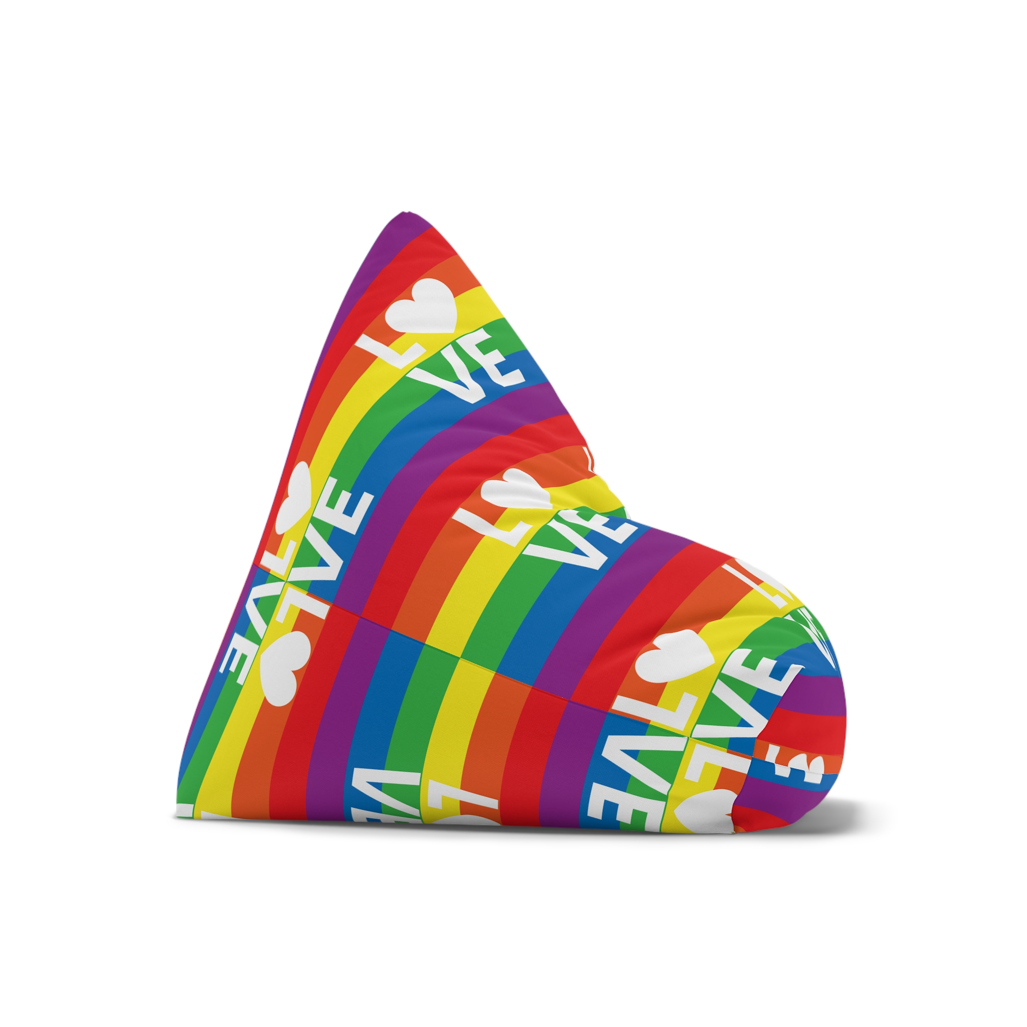Love Lgbt Heart Squere White Bean Bag Chair Cover - Image 7