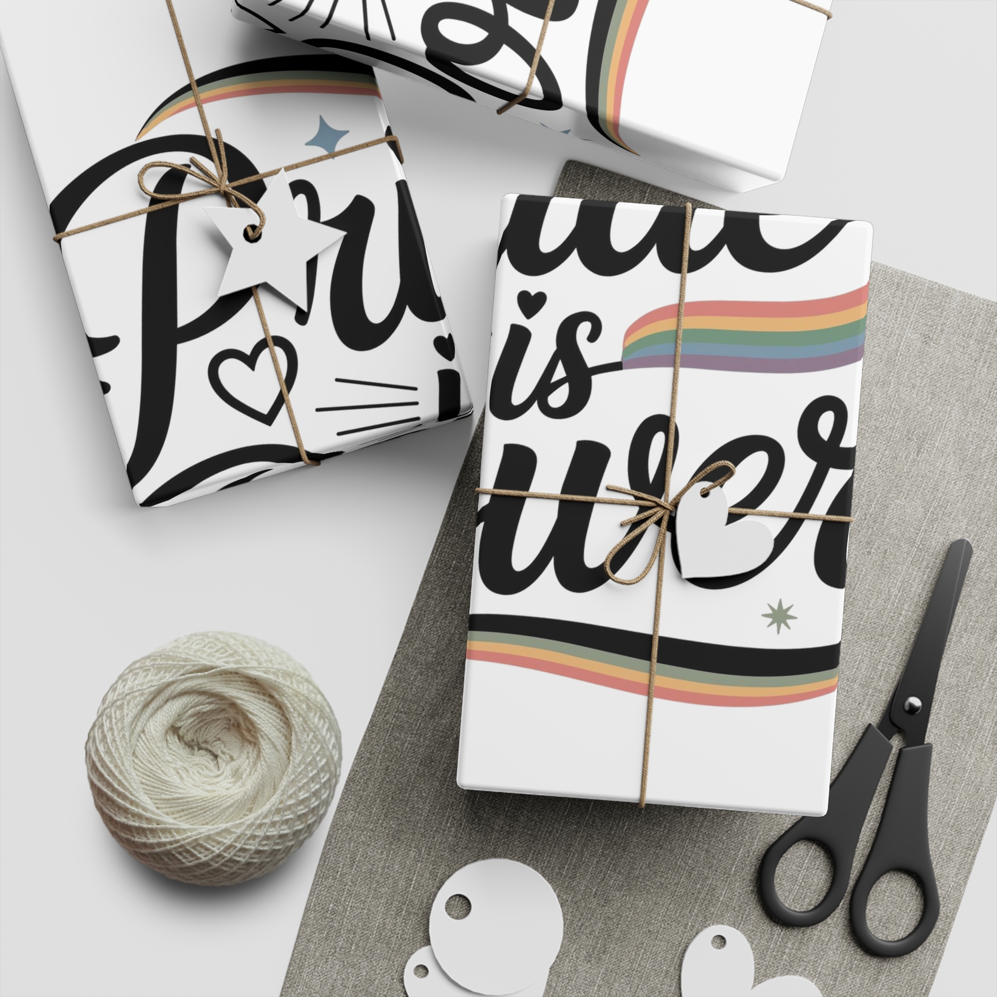 Pride Is Power T Shirt Design Isolated White Background Gift Wrapping Paper Sheets 1pc - Image 2