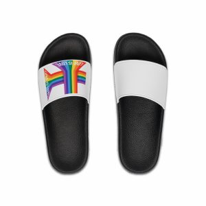 Pride Month Banner With Pride Lgbtq Rainbow Flag Vector Background Mens Slide Sandals