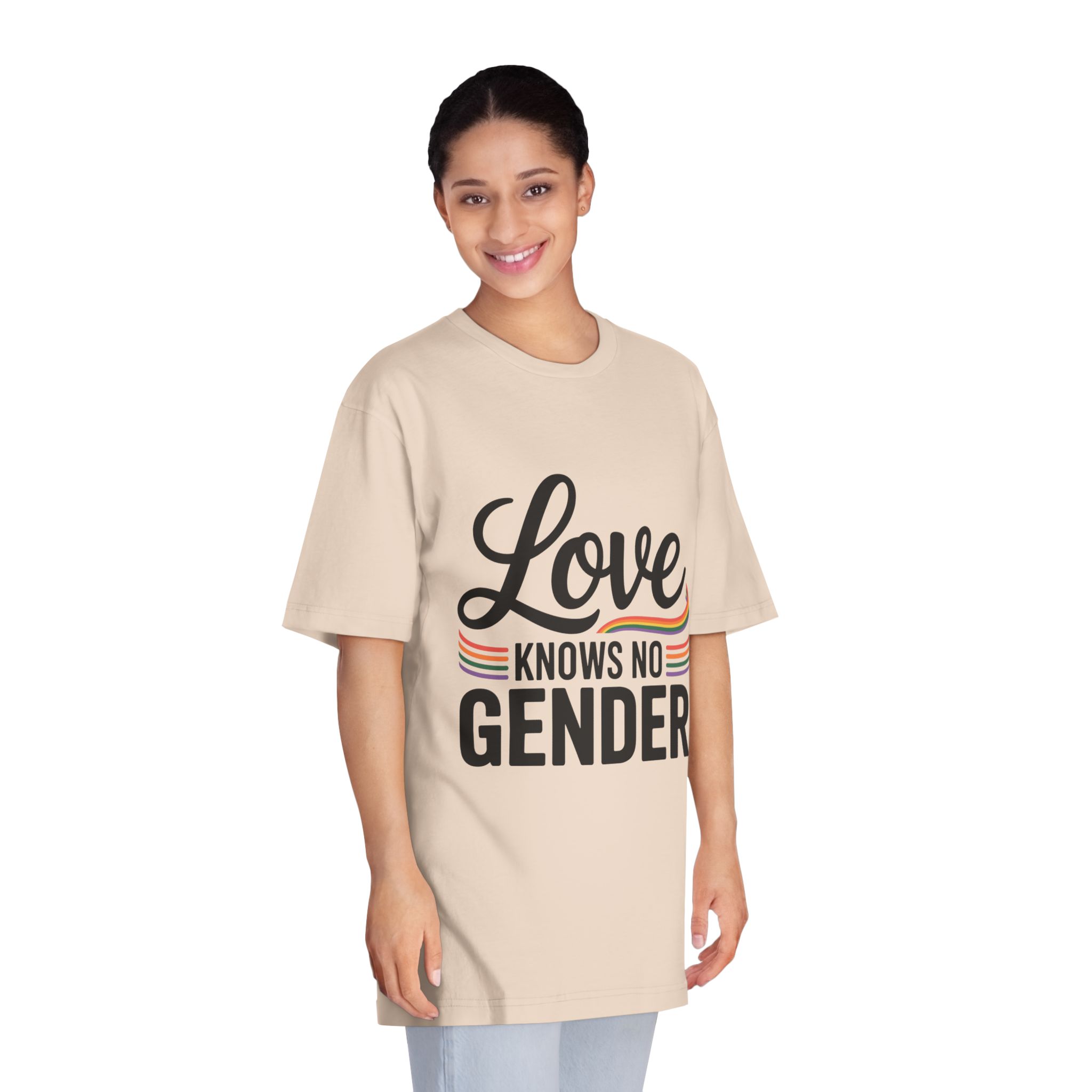Love Knows No Gender T Shirt Design Isolated White Background 2 - Unisex Classic Crewneck T Shirt - Image 11