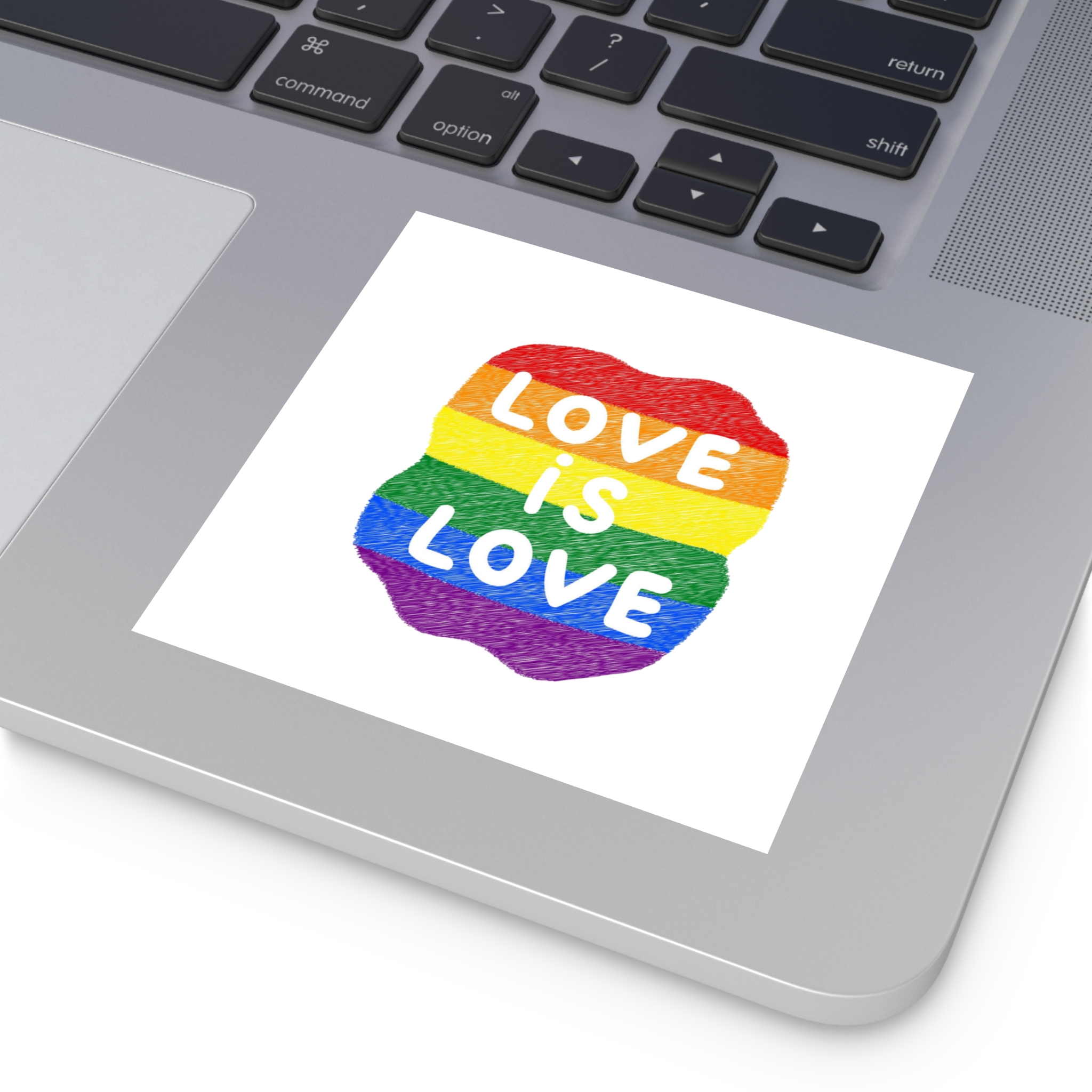 Love Is Love Lgbtq Pride Rainbow Poster Slogan Laminate Stickers Square - Image 19