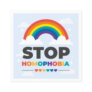 Hand Drawn Stop Homophobia Concept Illustration Laminate Stickers Square
