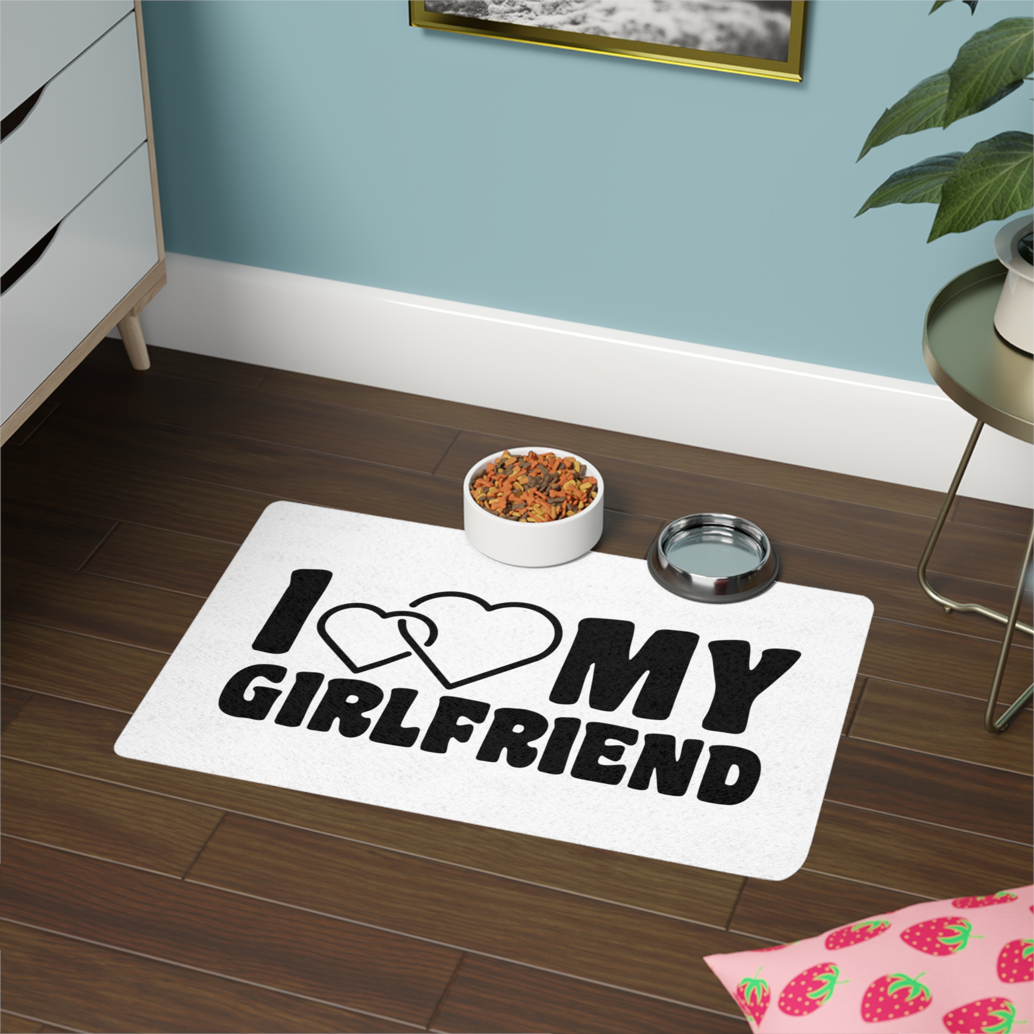 I Love My Girlfriend Iheart My Girlfriend Pet Food Mat 12x18 - Image 4