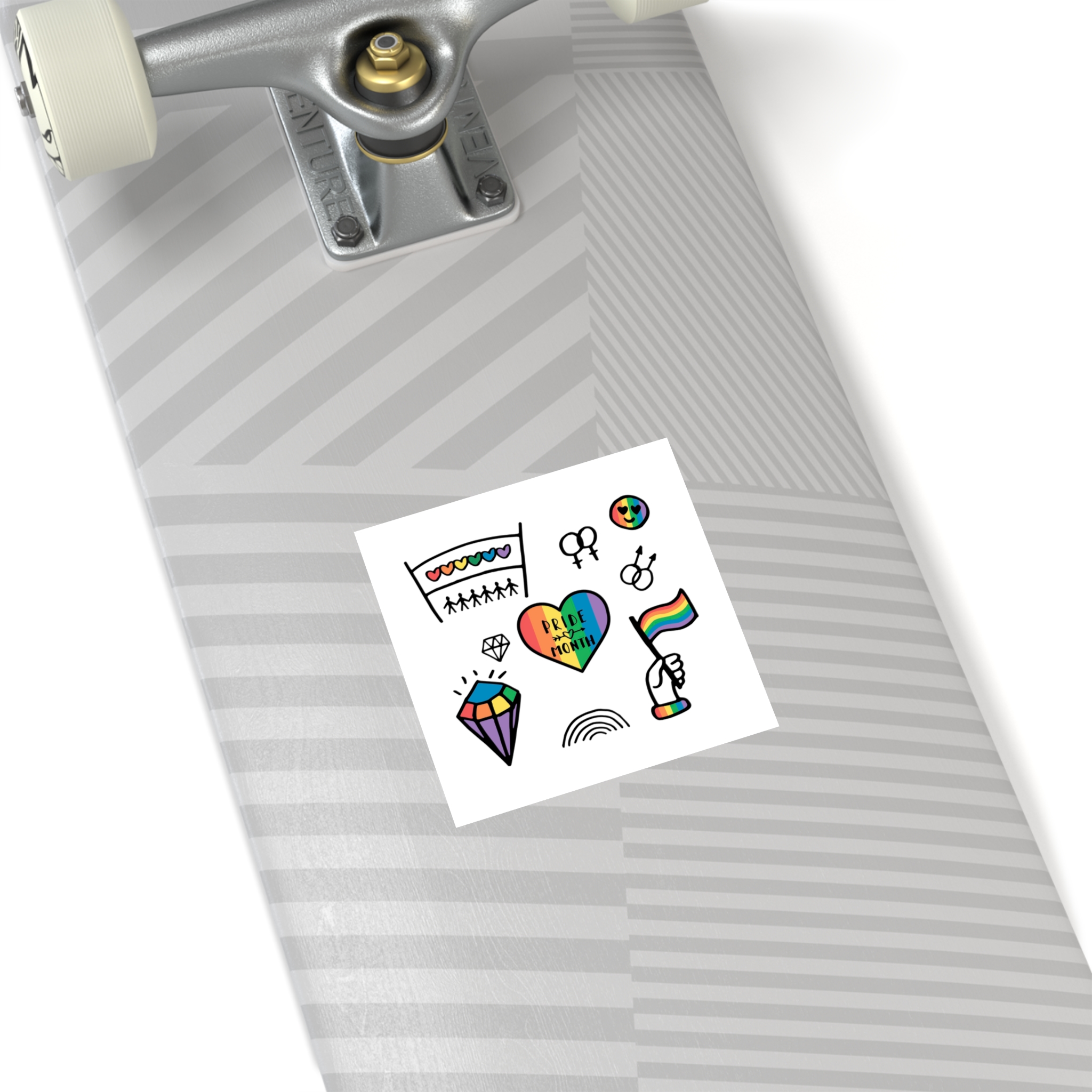 Lgbt Doodle Set Rainbow Flag Pride Month Vector Illustration Laminate Stickers Square - Image 20