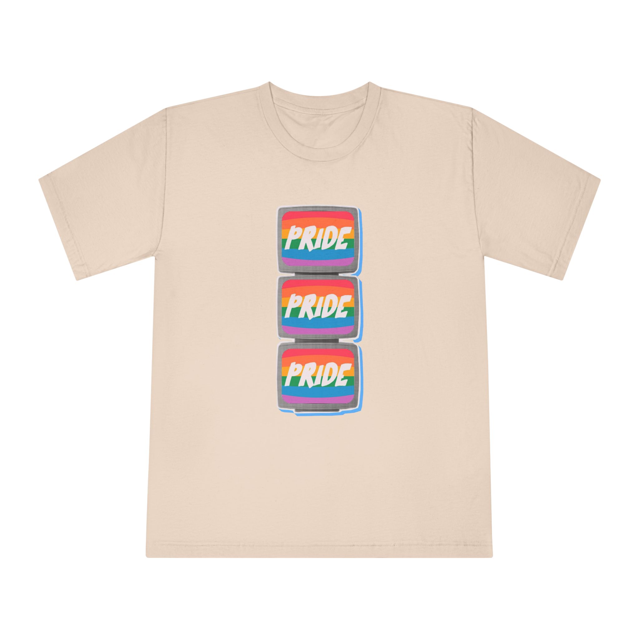 Retro Halftone Tvs With Rainbow Screens Bold Text Perfect Pride Month Activism Designs - Unisex Classic Crewneck T Shirt - Image 9