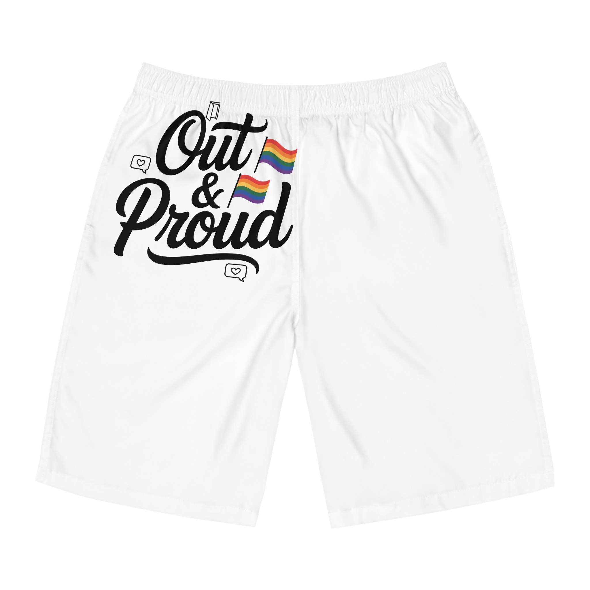 Out Proud T Shirt Design Isolated White Background1 Mens Board Shorts Aop