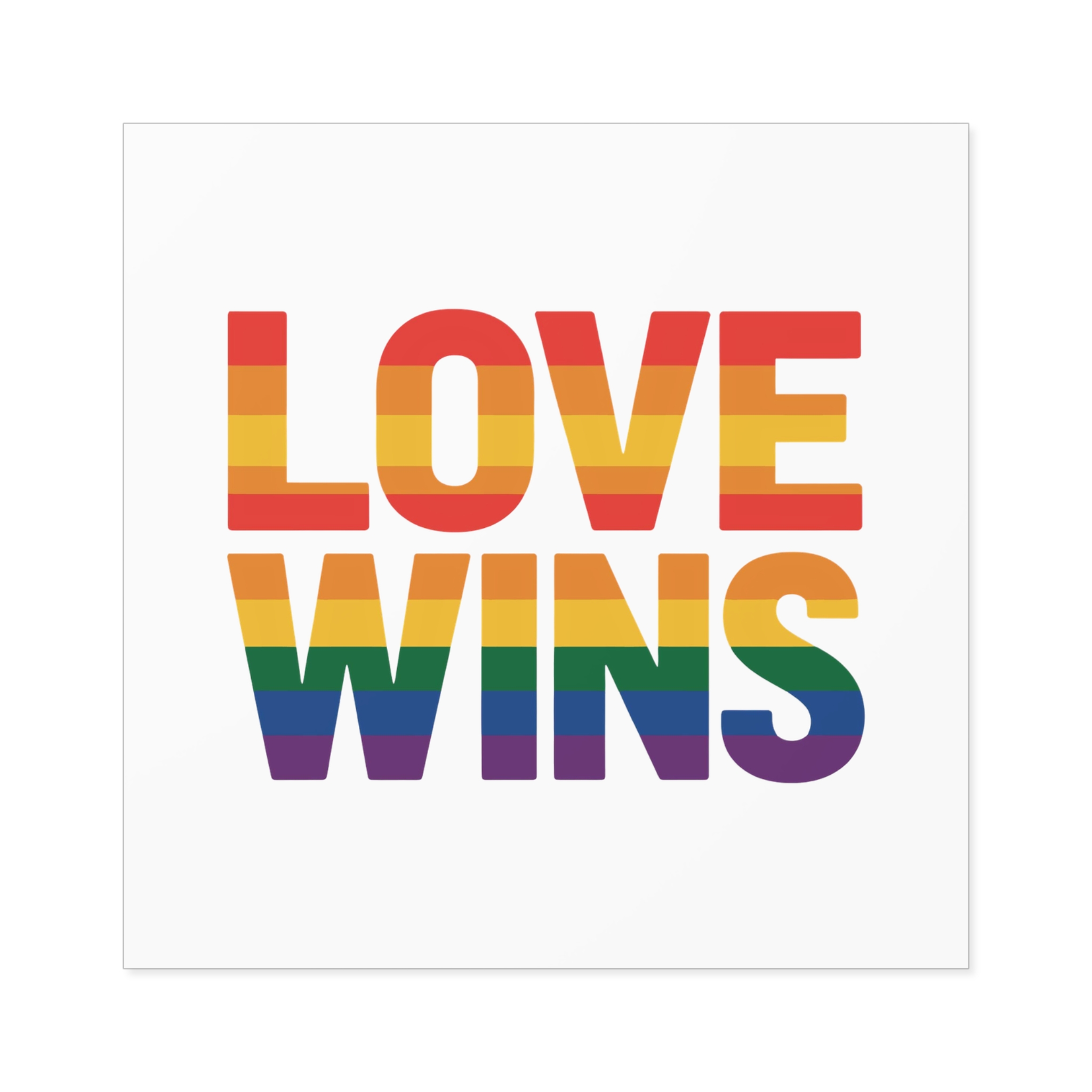 Love Wins Rainbow Pride Message1 Laminate Stickers Square - Image 33