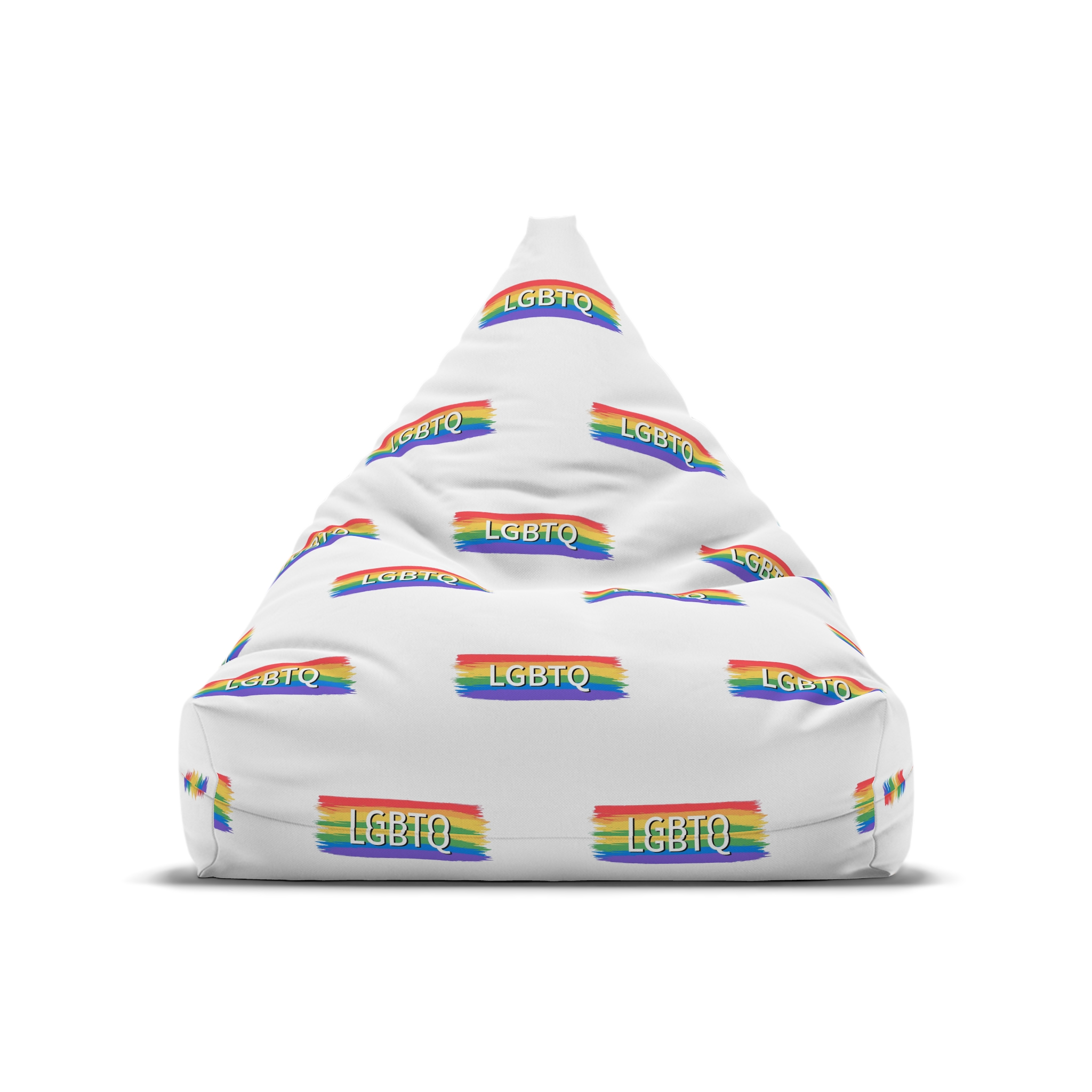 Lgbtq Rainbow Flag Pride Month June Colorful Brush Stroke Lgbtq Flag Vector Illustration Bean Bag Chair Cover - Image 5