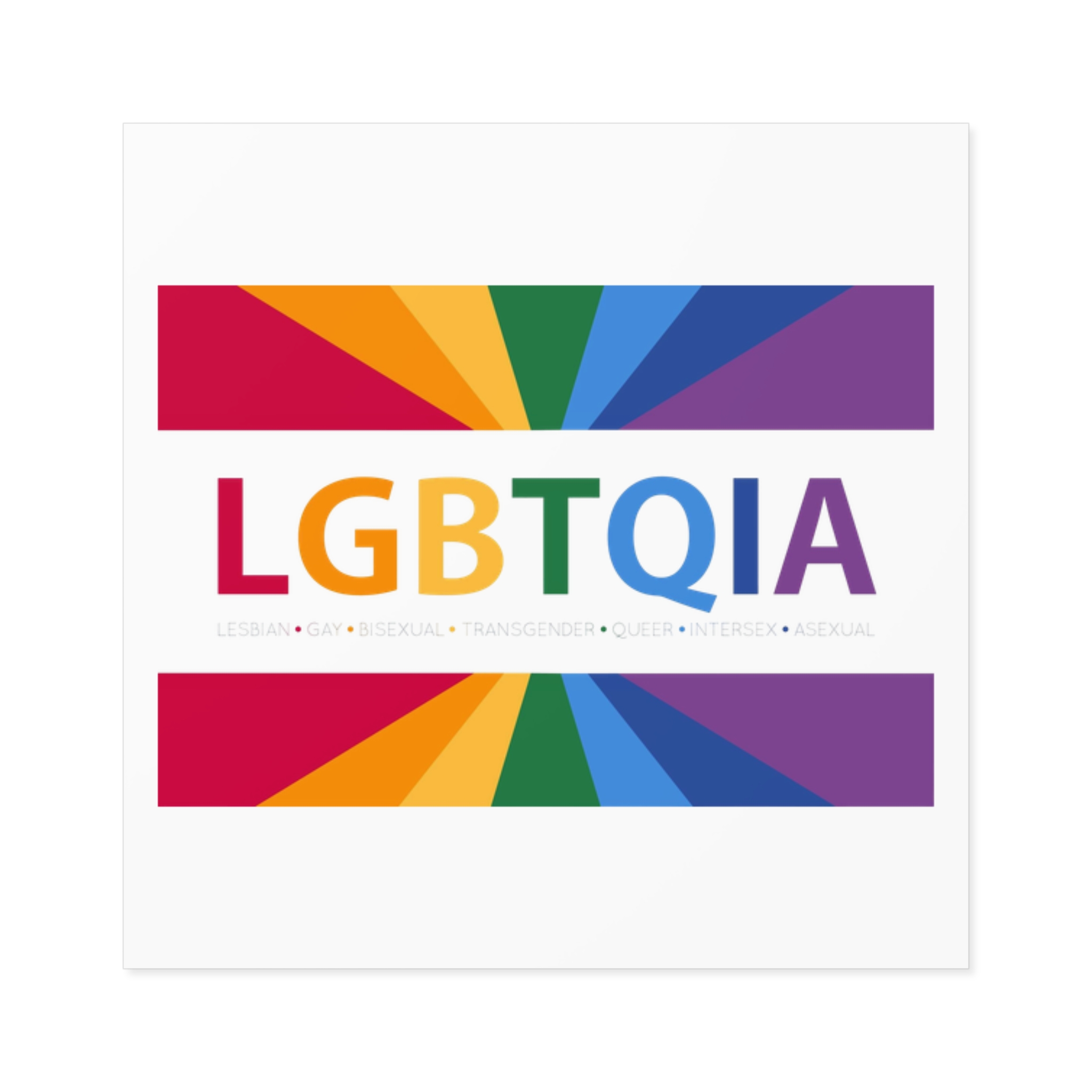 Lgbtqia Text Banner With Rainbow Background Lgbtqia Typography With Lgbt Gay Pride Flag Colours Laminate Stickers Square - Image 13