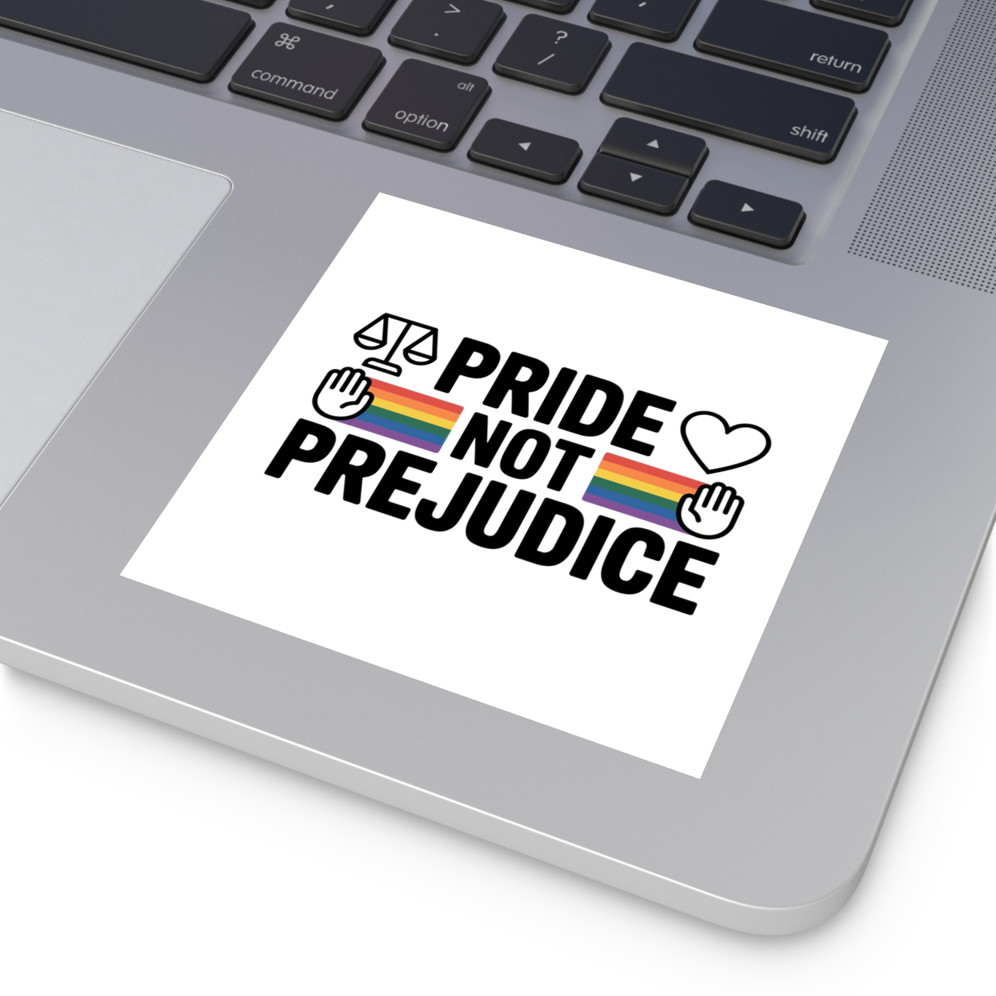 Pride Prejudice T Shirt Design Isolated White Background 21 Laminate Stickers Square - Image 27