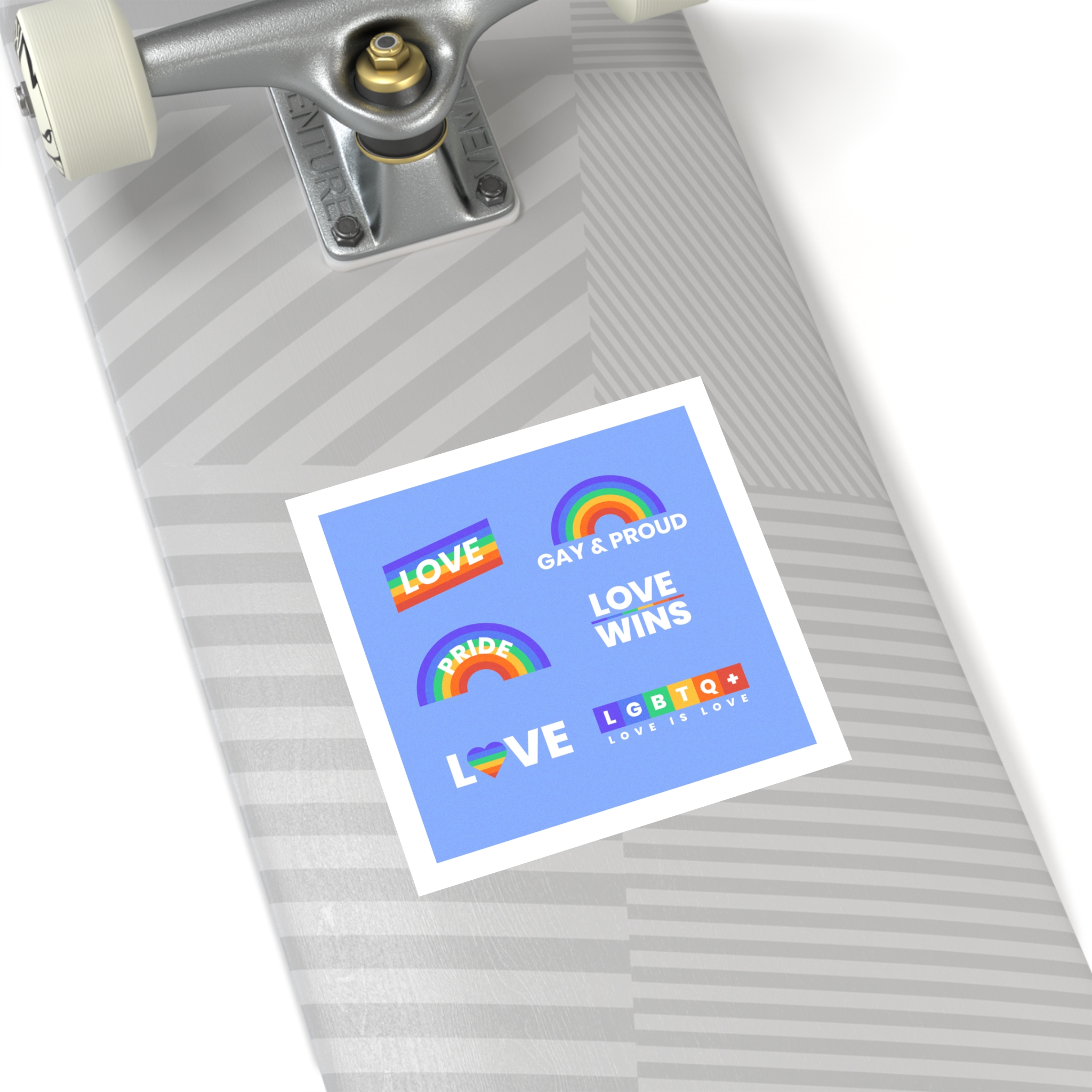 Pride Day Concept Rainbow Labels Laminate Stickers Square - Image 48