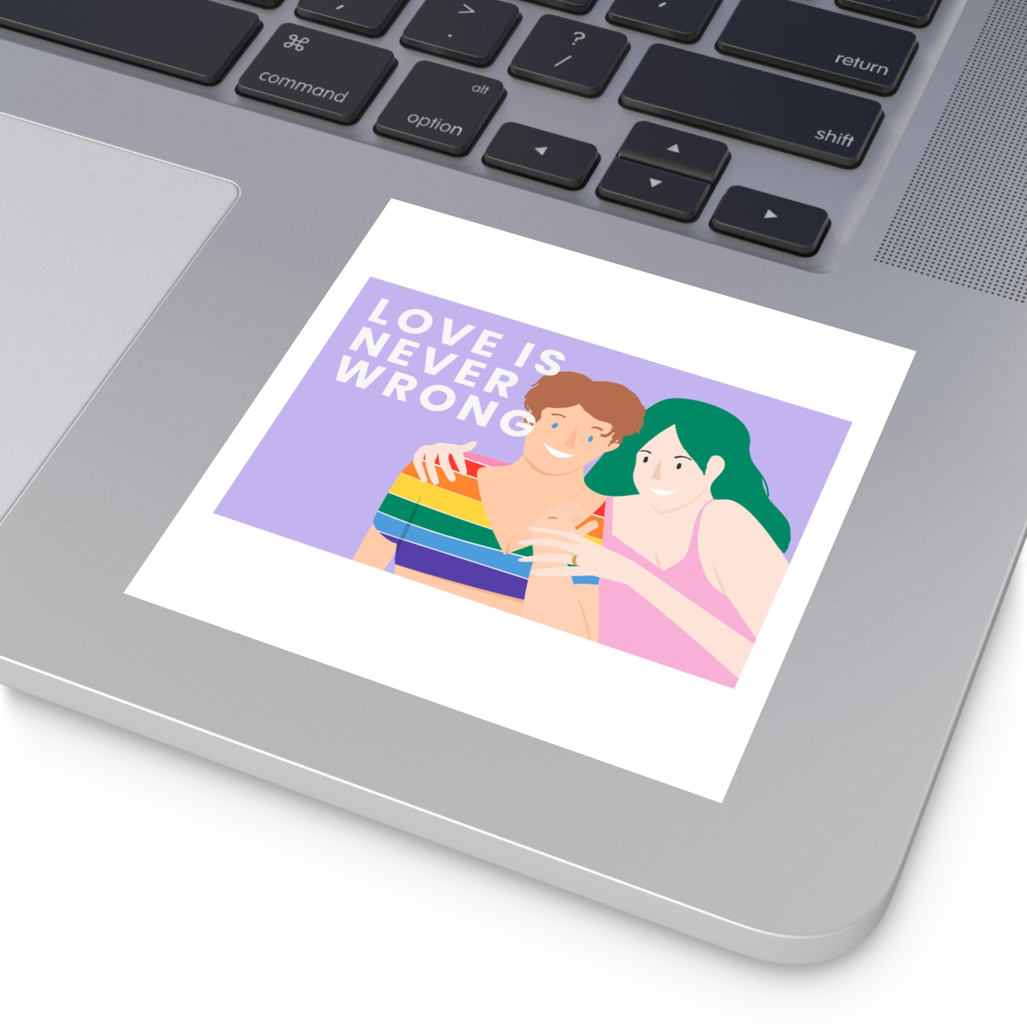 Lgbtq Gay Couple Banner Template Pride Month Laminate Stickers Square - Image 27