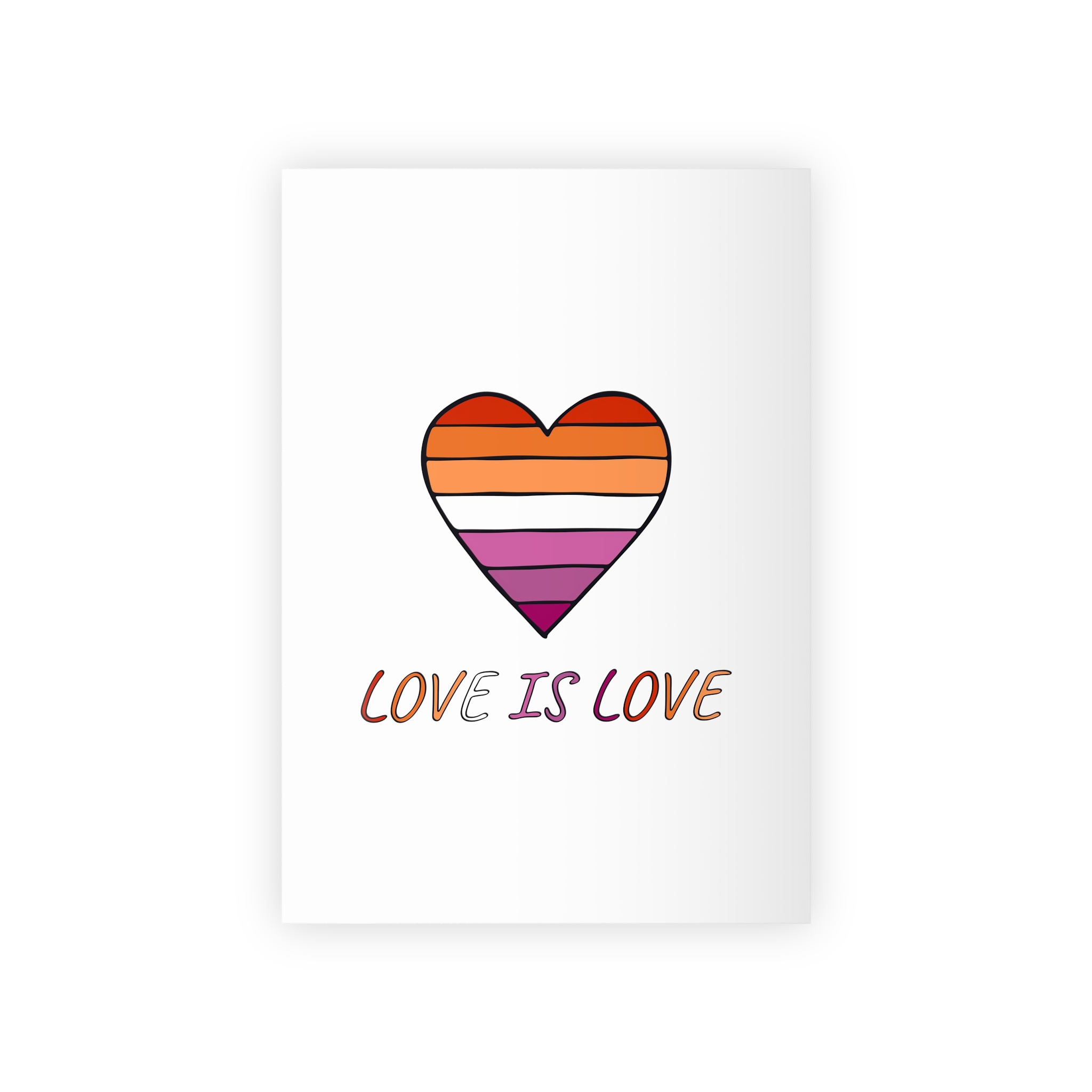 Colorful Heart Shape Lesbian Pride Flag Happy Pride Day Lgbtqia Community Pride Month Vector Hand Drawn Doodle Posters Stickers Logo Cards(1) Gift Wrapping Paper Rolls 1pc