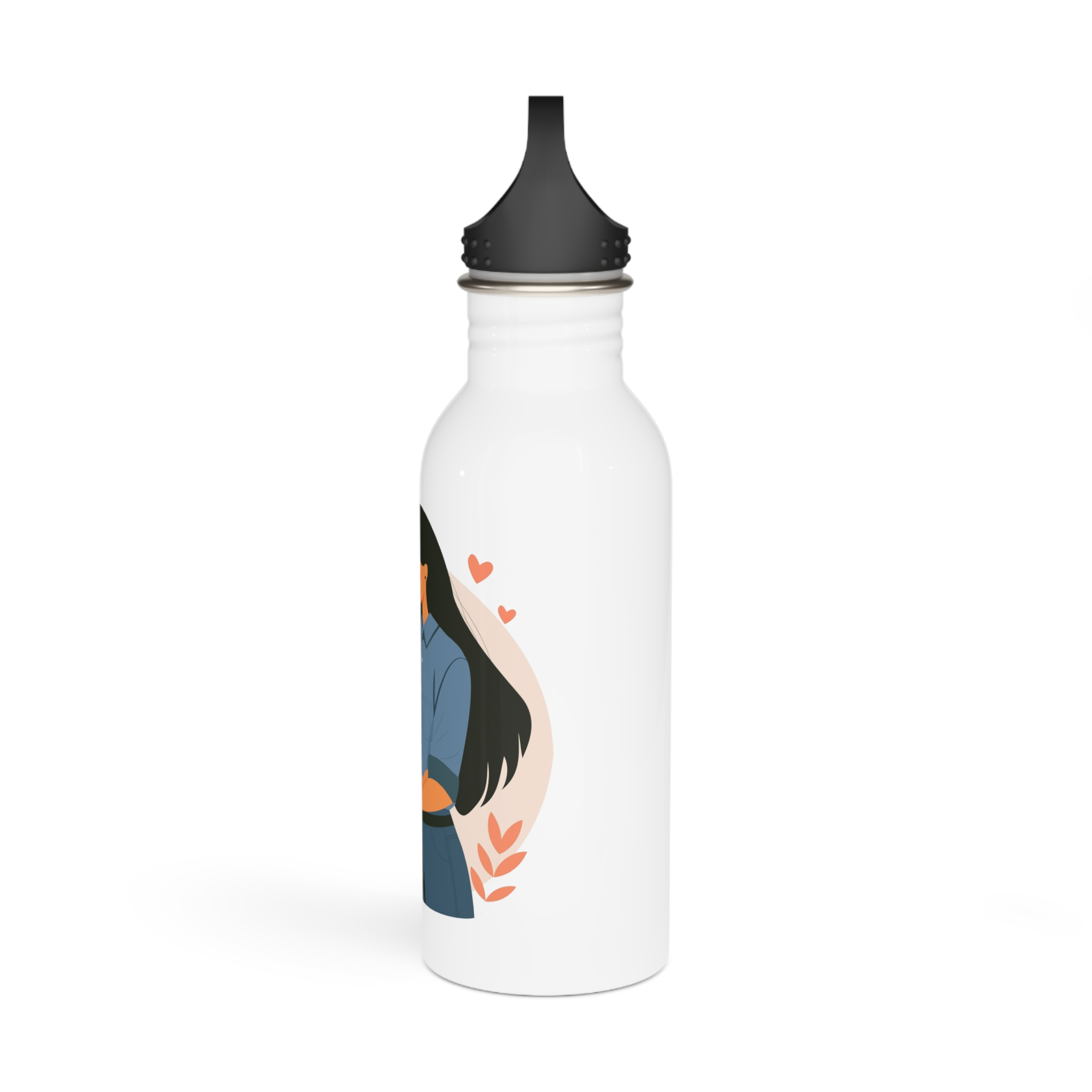 Indian Lesbian Couple Love Hugging Stainless Steel Water Bottle - Image 4