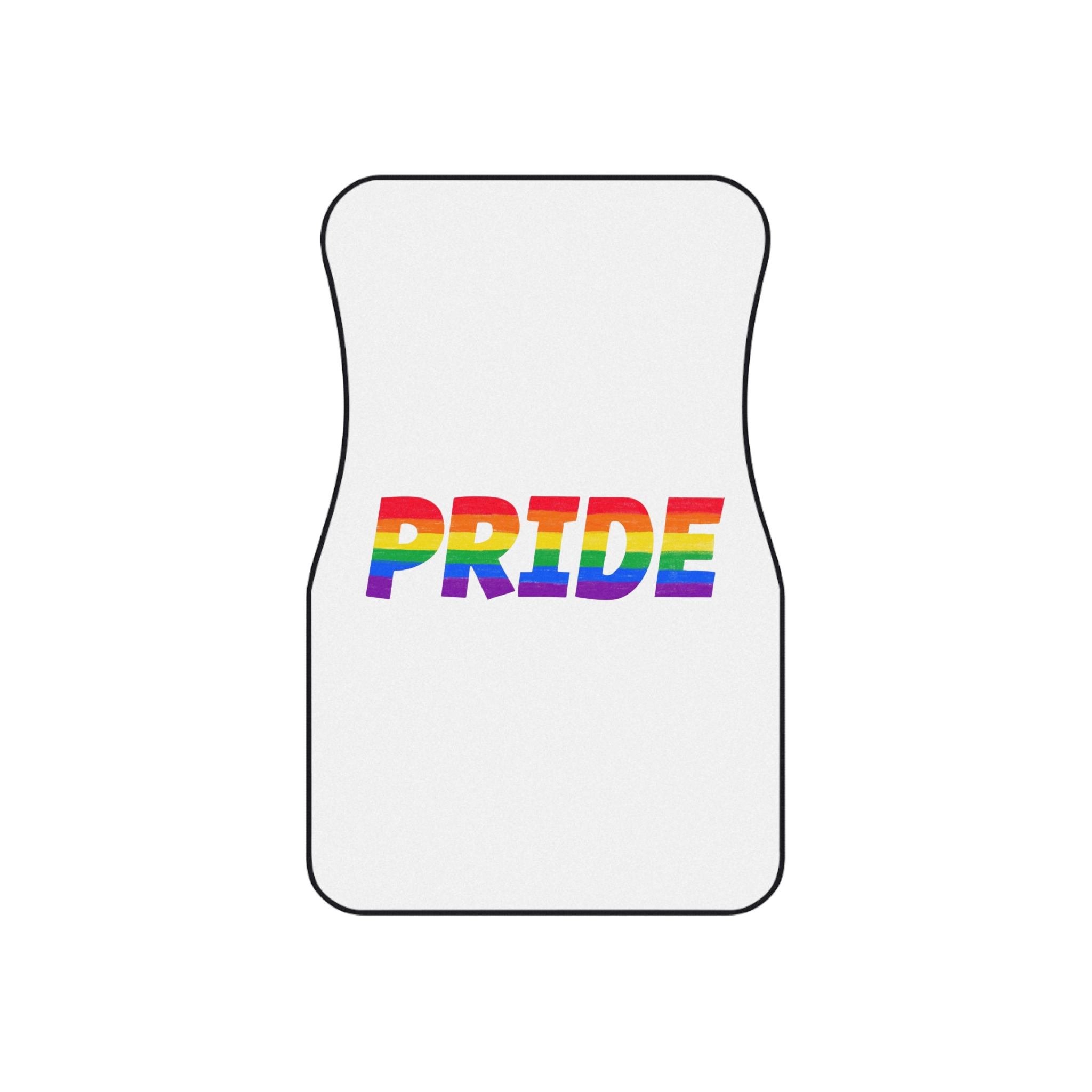 Word Pride Rainbow Lgbtq Gay Flag Colors Lettering Lgbt Month Pencil Crayon Textured Isolated Car Mats Set Of 4 - Image 2