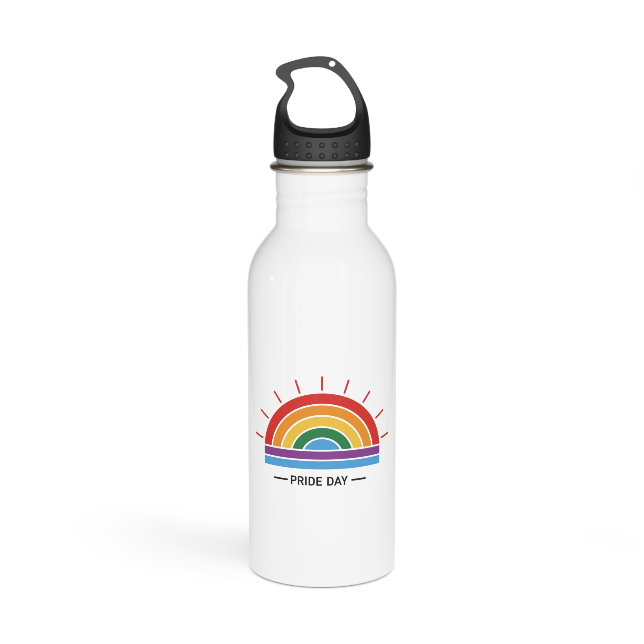 Pride Day Rainbow Flag Icon Vector Illustration Celebrating Lgbtq Community Diversity With Colorful Stripes Radiant Design Stainless Steel Water Bottle