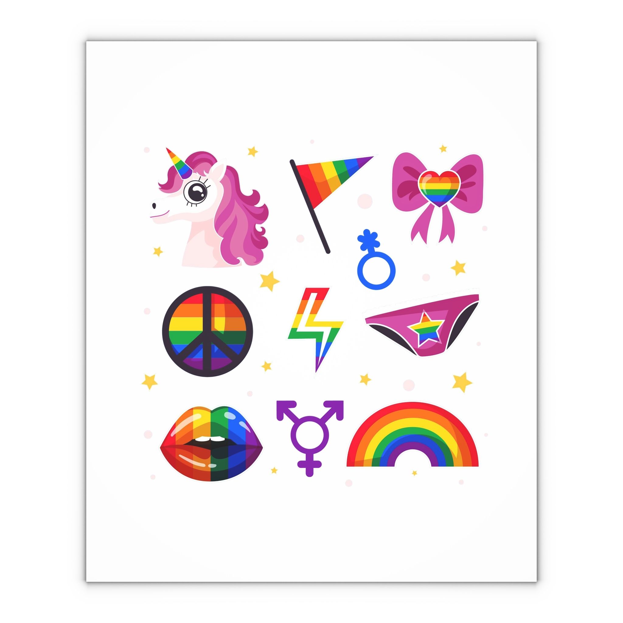 Flat Pride Month Lgbt Elements Collection Gift Wrapping Paper Sheets 1pc - Image 4