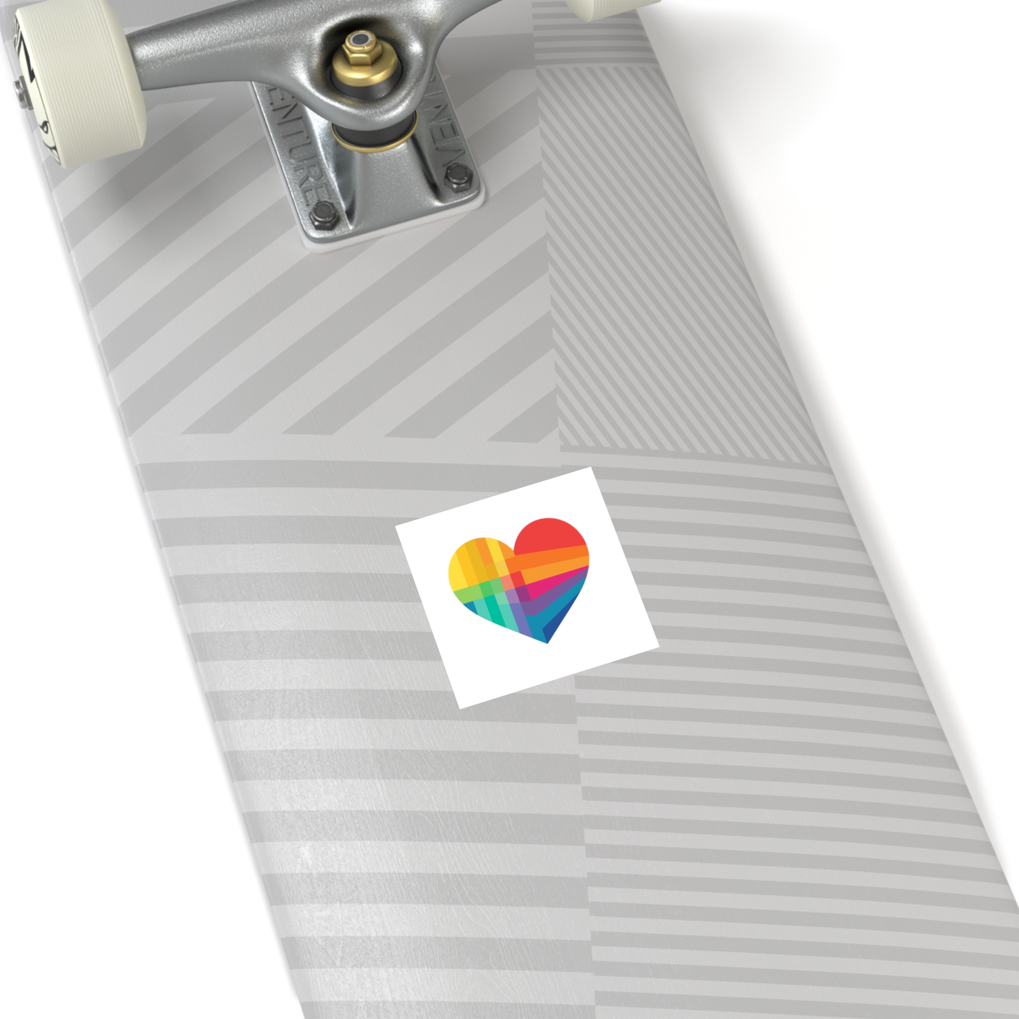 Heart Shape Rainbow Colors Laminate Stickers Square - Image 4