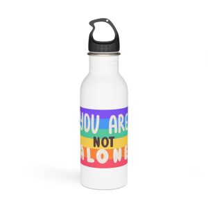 Lgbt Sticker Pack White Background Lgbtq Set Symbol Lgbt Pride Community Rainbow Elements Vector Hand Draw Illustration Hand Drawn Lettering (2) Stainless Steel Water Bottle