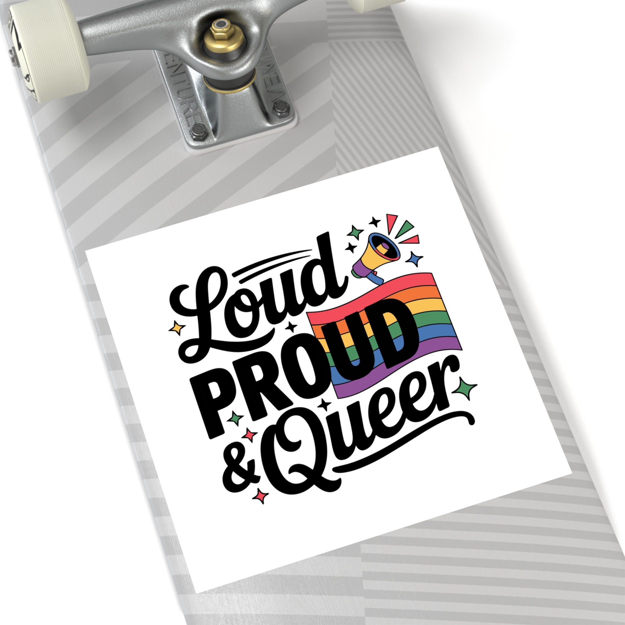 Loud Proud Queer T Shirt Design Isolated White Background2 Laminate Stickers Square - Image 60