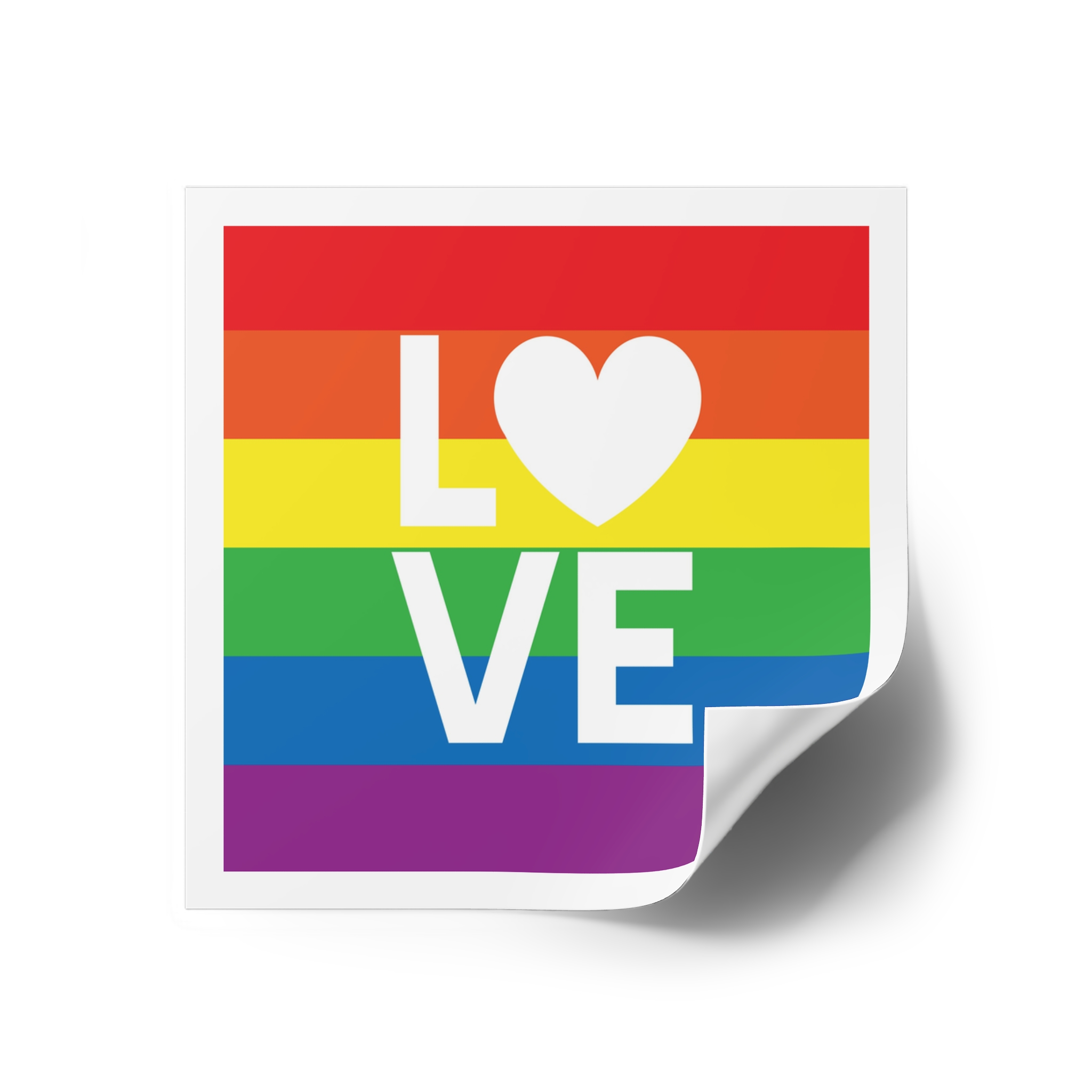 Love Lgbt Heart Squere White Laminate Stickers Square - Image 18