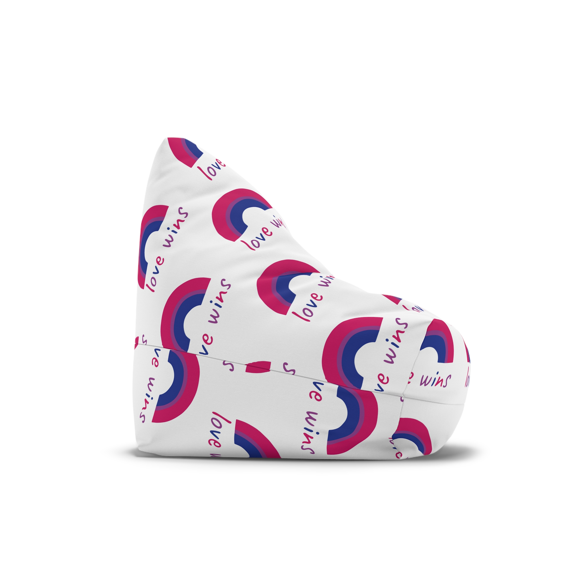 Colorful Rainbow Shape Bisexual Pride Flag Happy Pride Day Lgbtqia Community Pride Month Vector Hand Drawn Doodle Posters Stickers Logo Cards Bean Bag Chair Cover - Image 3